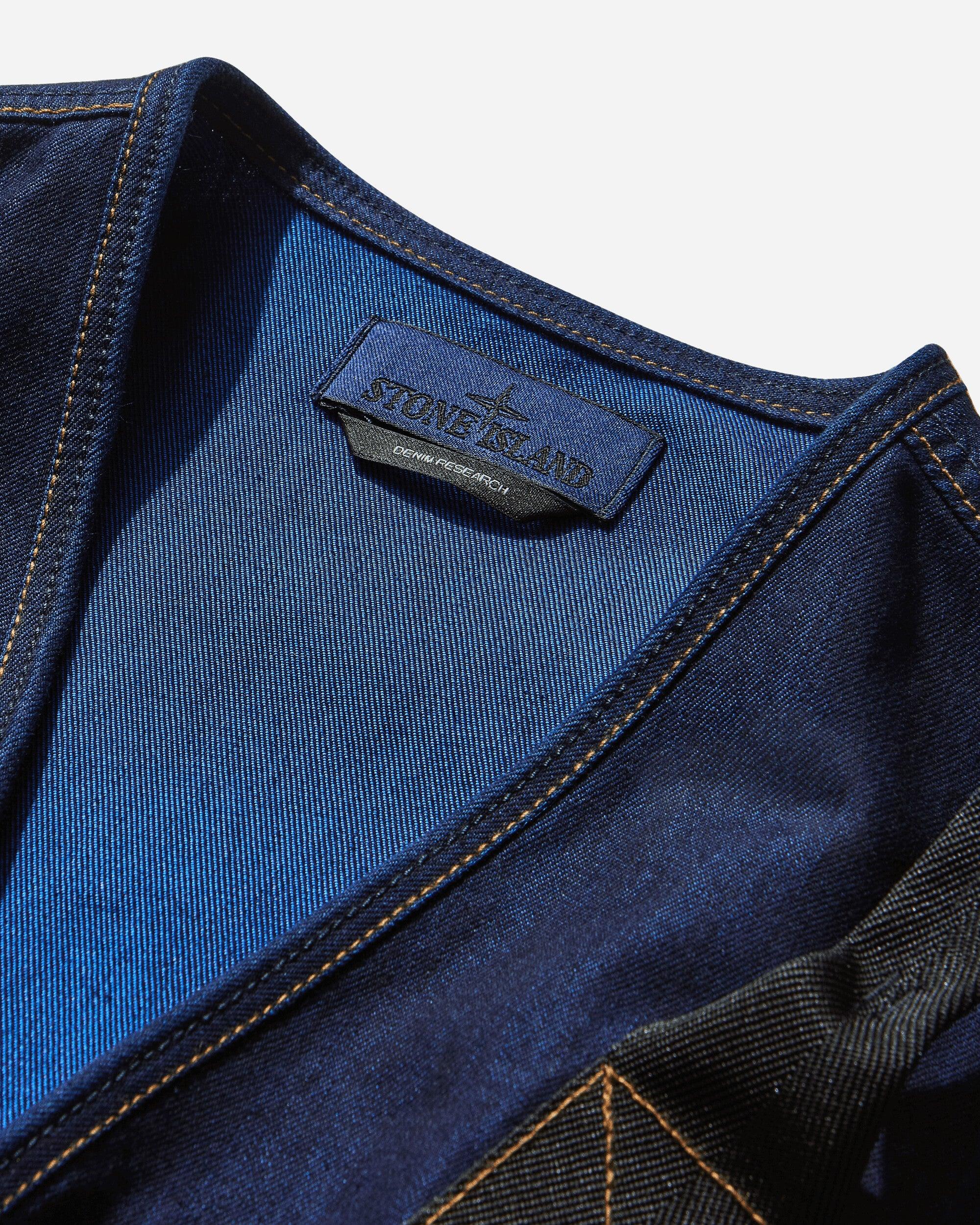 Stone Island Men S Indigo Polypropylene Denim Light Vest Rinsed in 