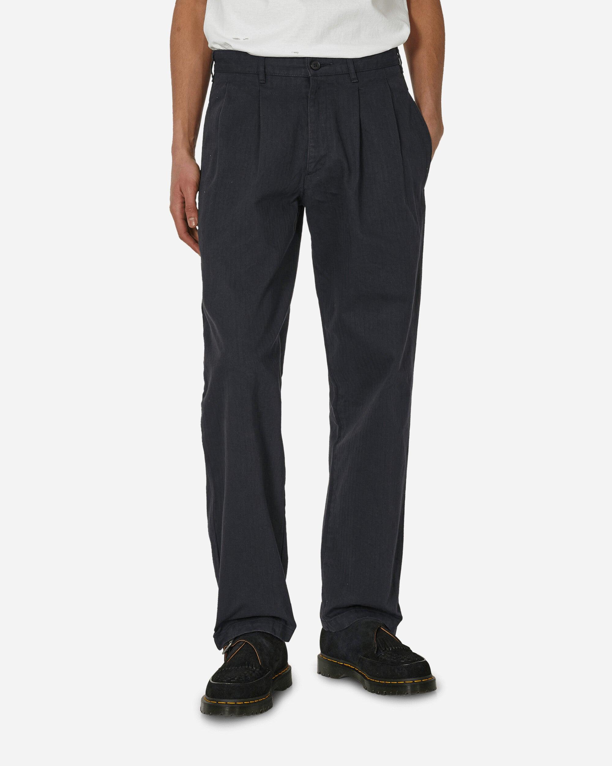 Noah Double-Pleat Herringbone Pant in Blue for Men | Lyst