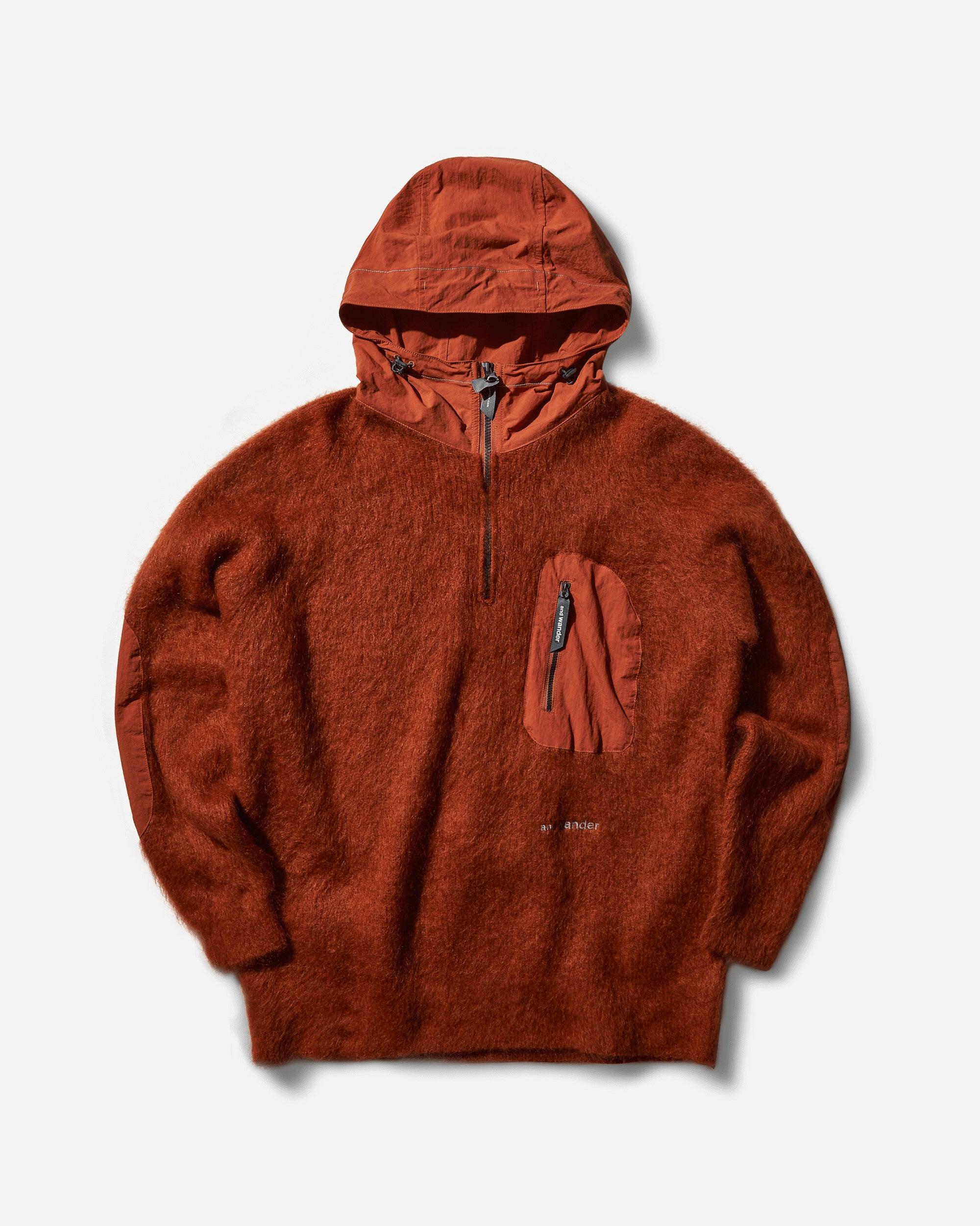 and wander S Mohair Wool Knit Hoodie in Brown for Men Lyst