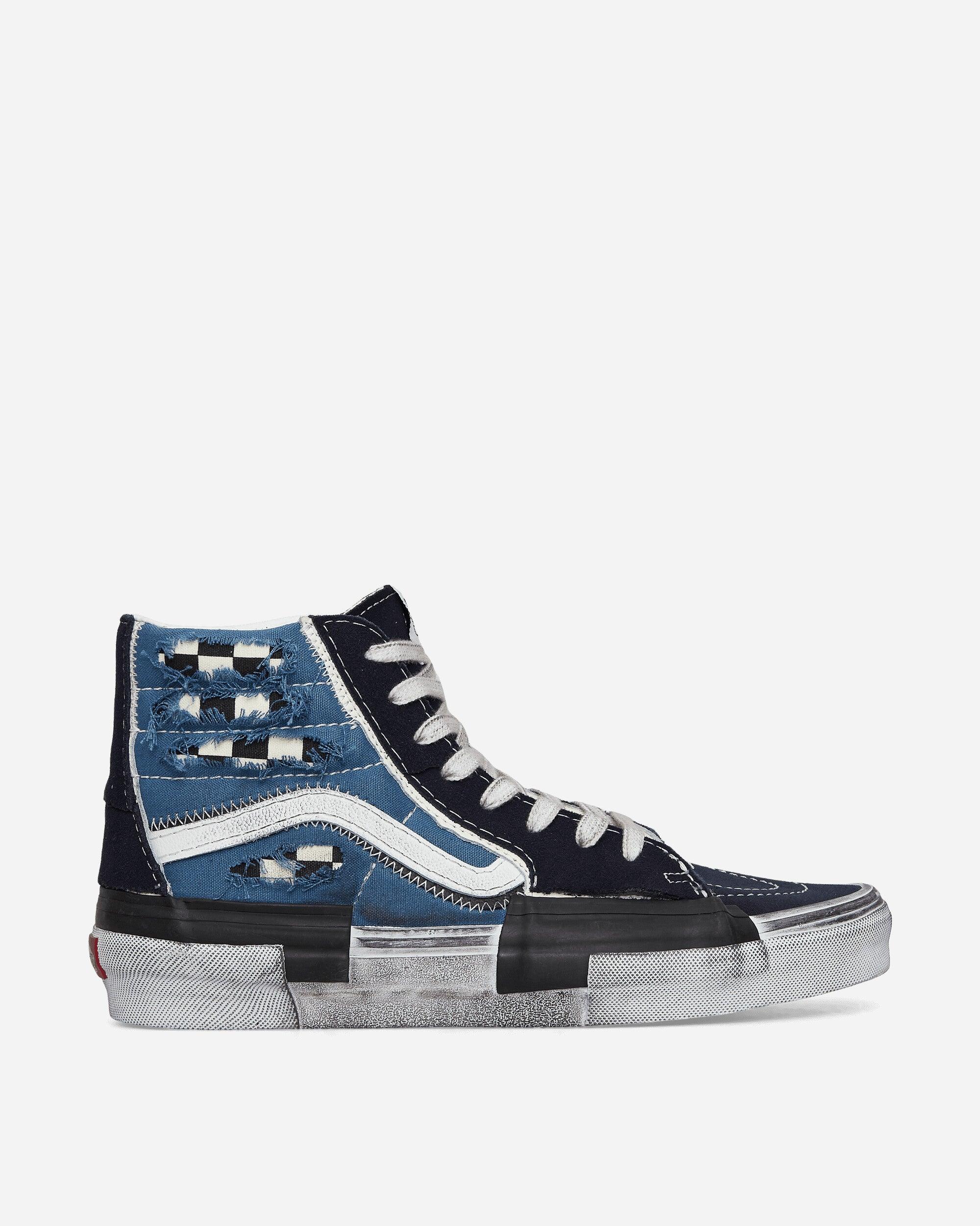 Vans Sk8-hi Reconstruct Stressed Check Sneakers Navy in Blue for Men | Lyst