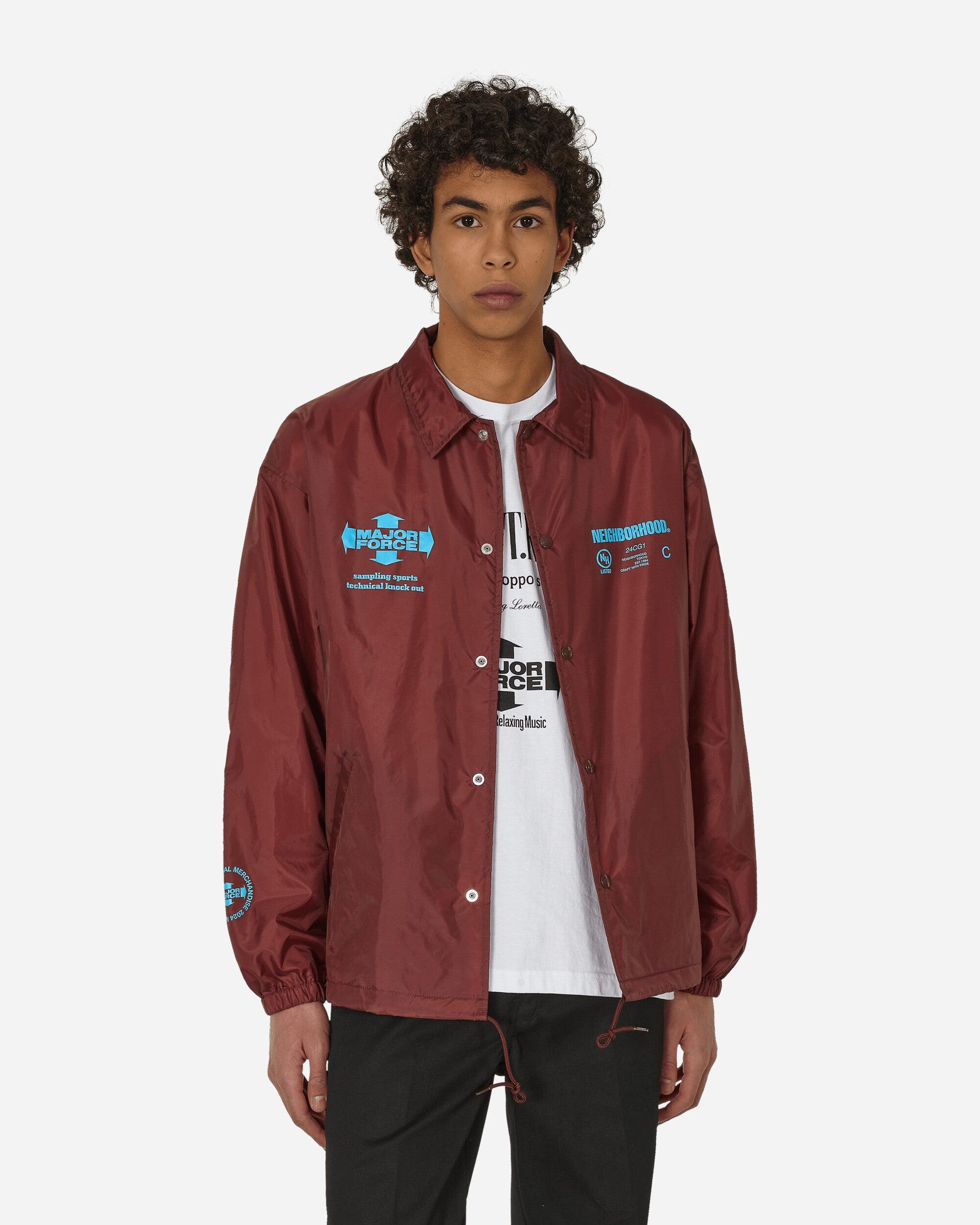 Neighborhood Major Force Windbreaker Jacket Burgundy in Red Neighborhood Major Force Windbreaker Jacket Burgundy in Red