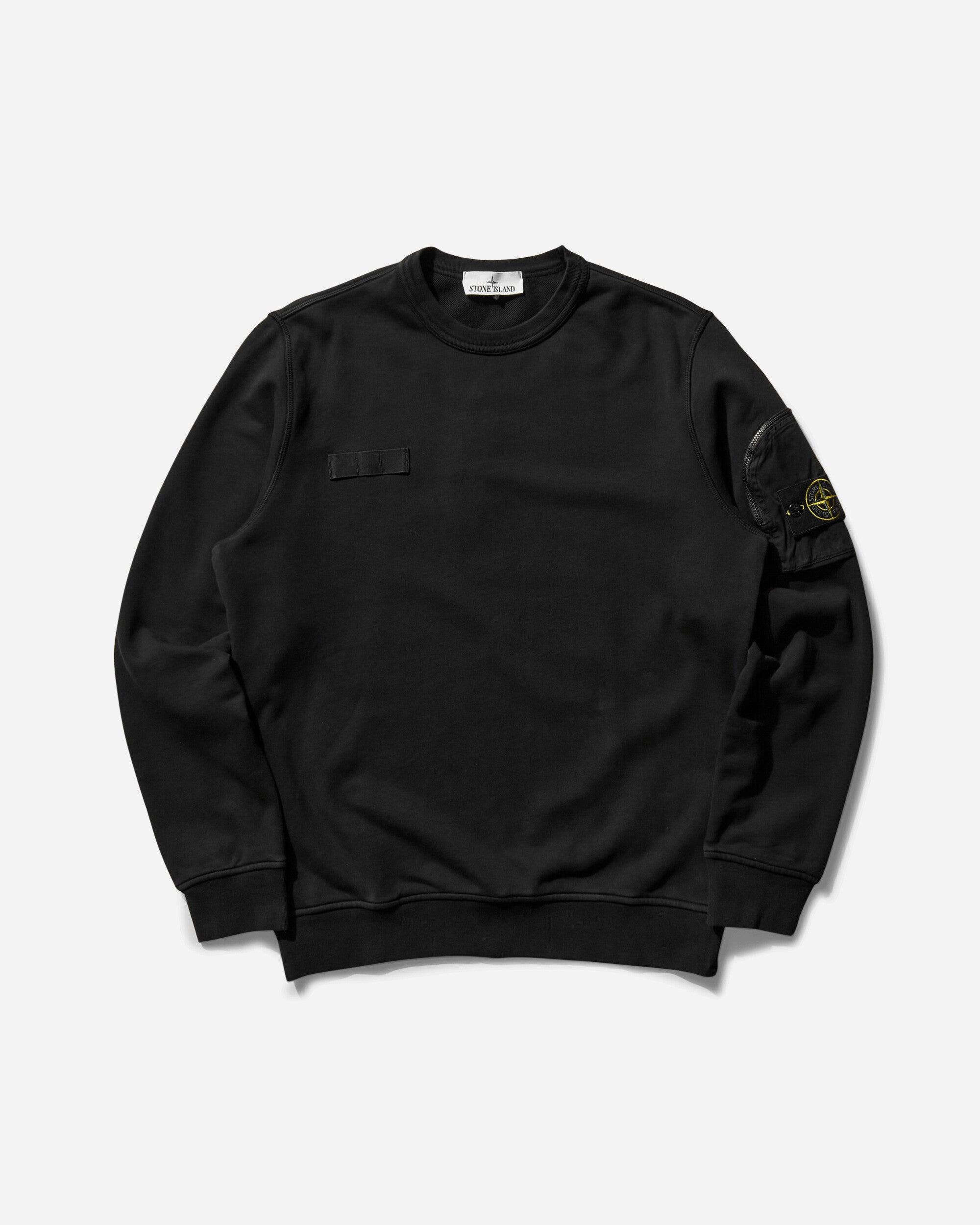 Stone Island Arm Pocket Crewneck Sweatshirt in Black for Men | Lyst