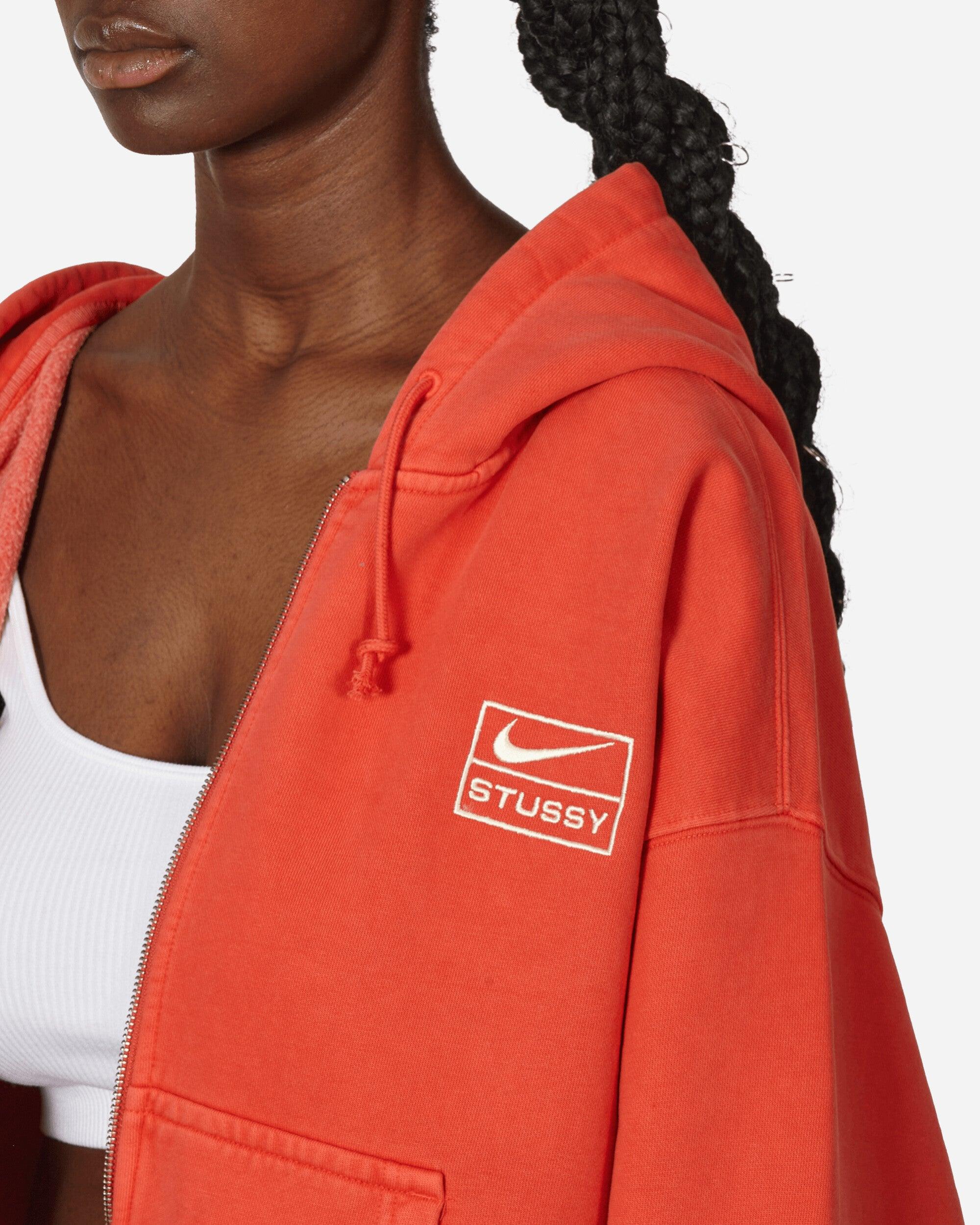 Nike Stussy Full zip Fleece Hoodie Habanero Red Lyst UK