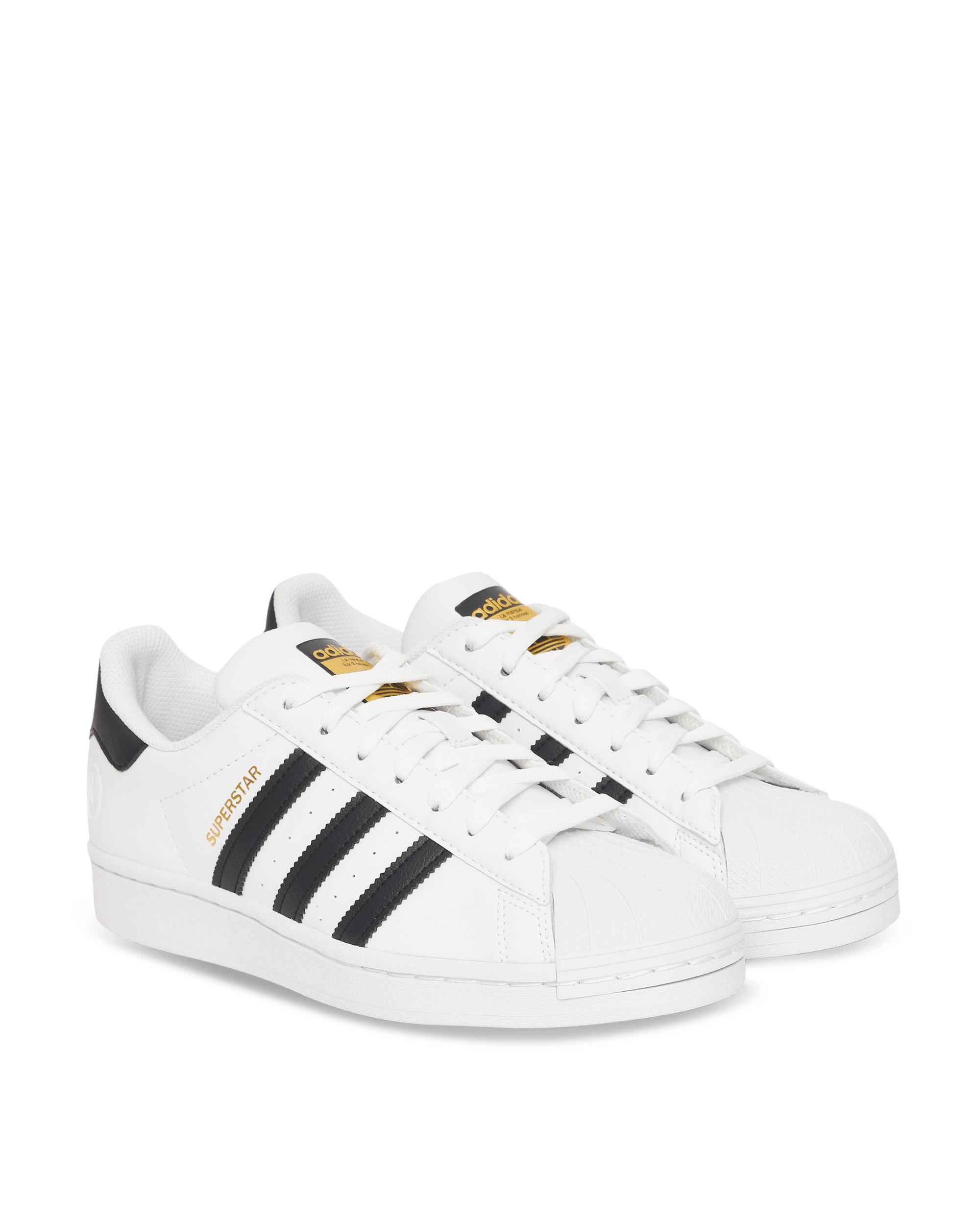 adidas Originals Superstar Animal Leather Sneakers in White/White/White/Black (White) - Save 96% 