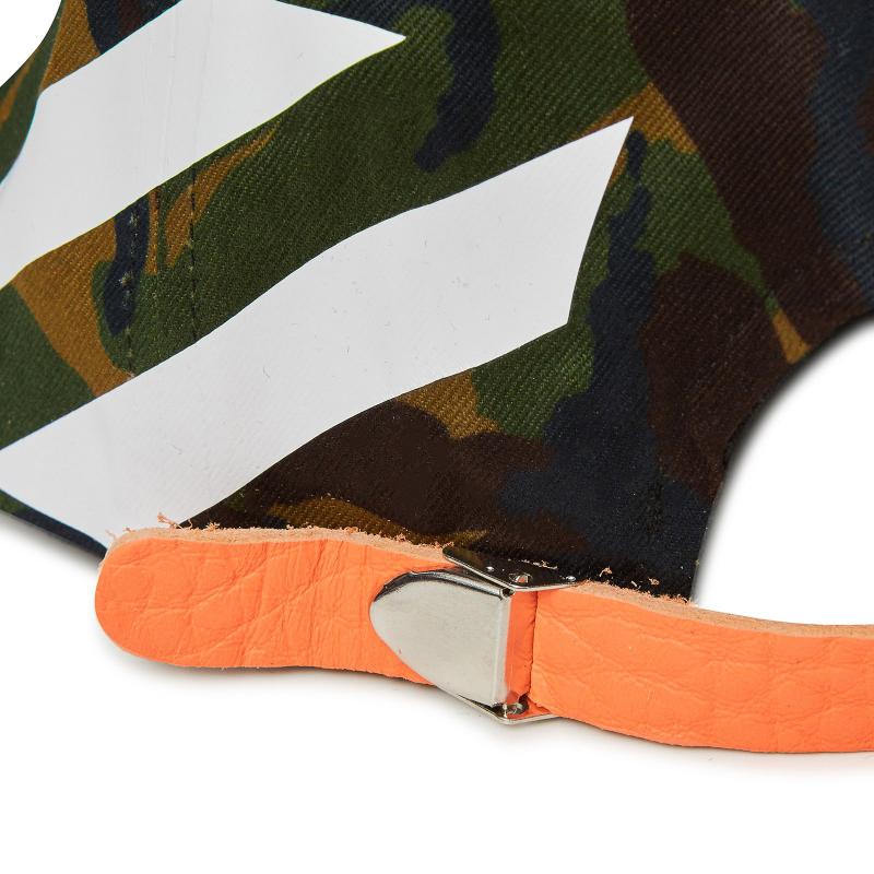 Off-White c/o Virgil Abloh Leather Diag Camo Cap in Green for Men 