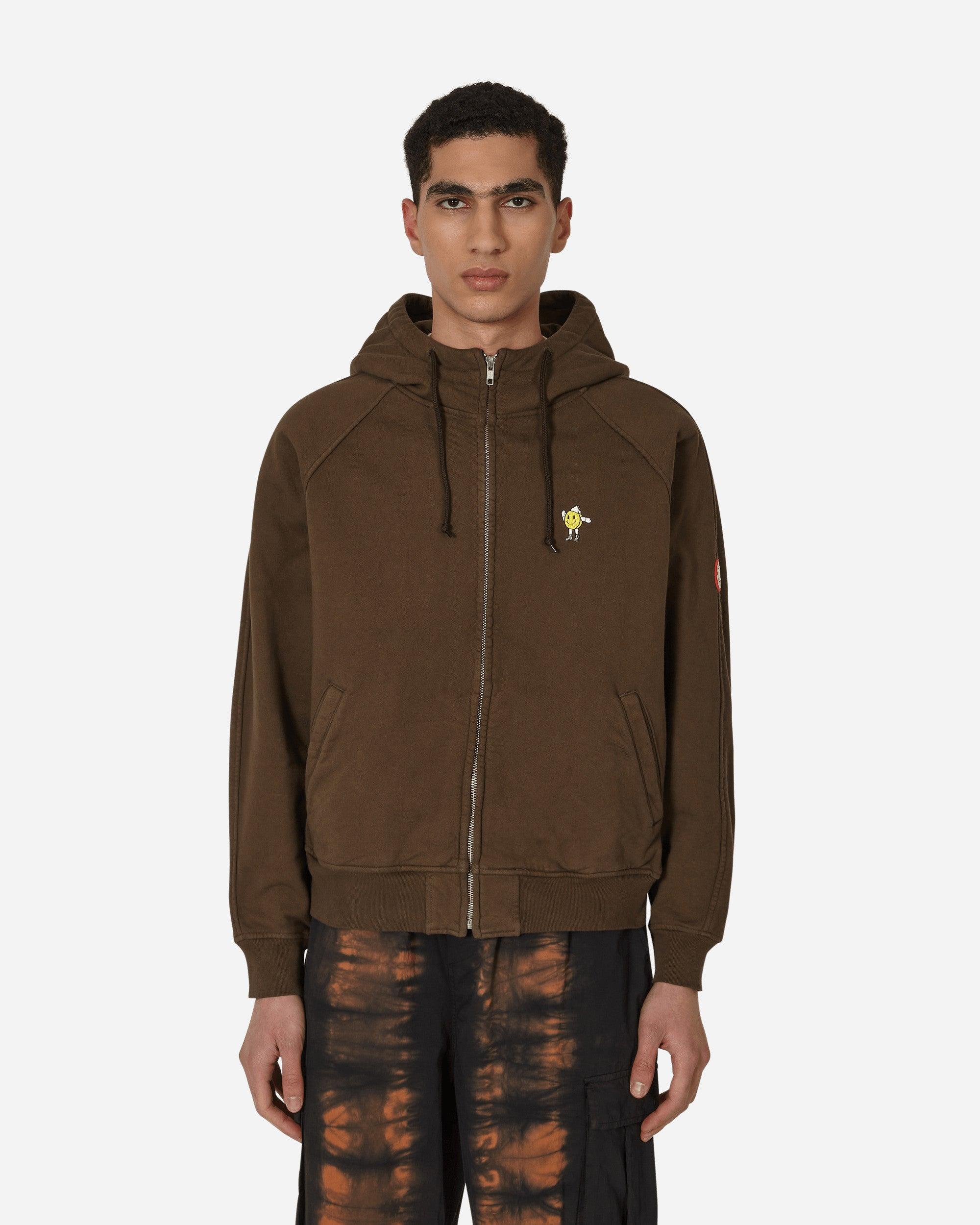 Cav Empt Overdye Zig-boy Zip Big Heavy Hooded Sweatshirt in Brown