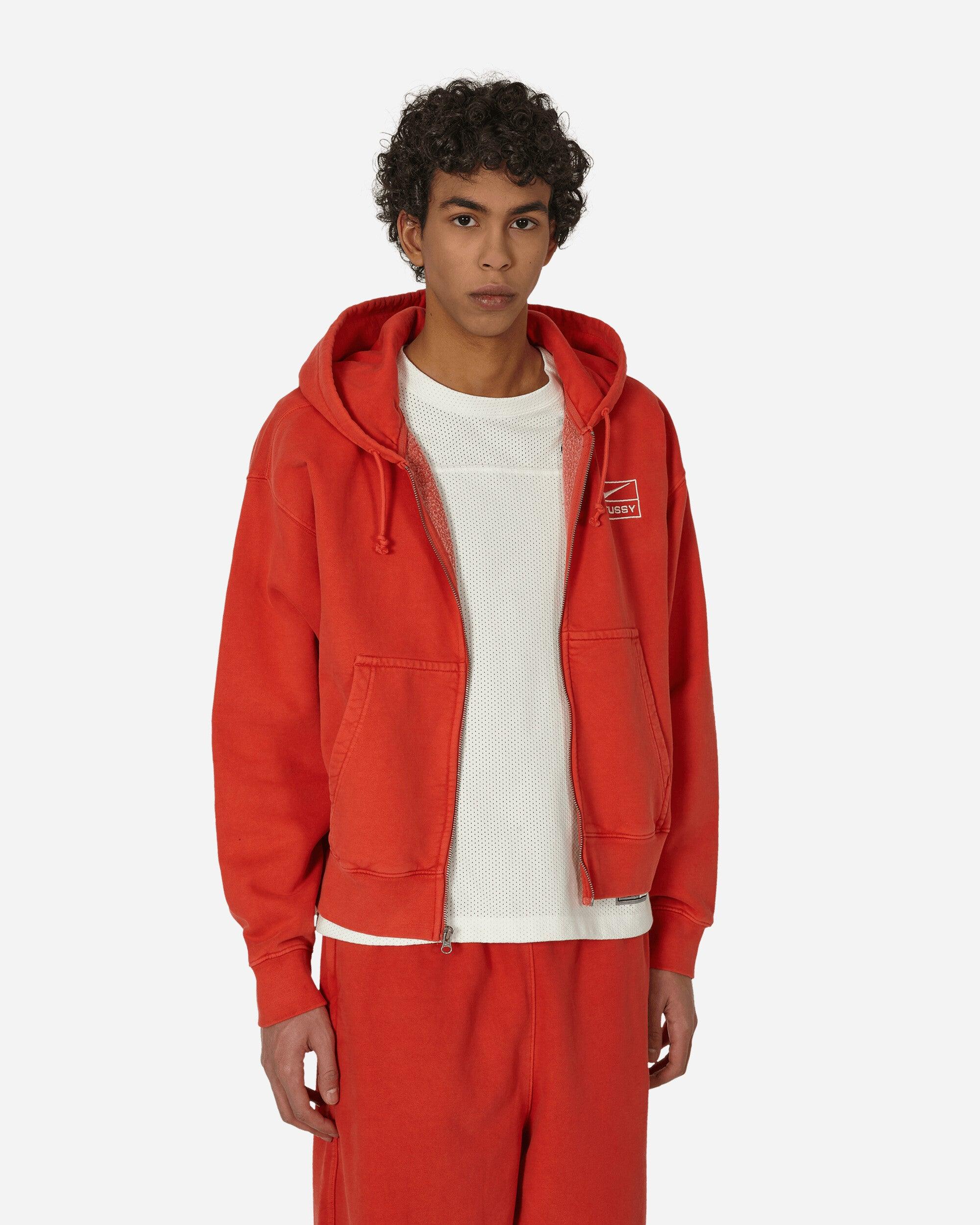 Nike Stüssy Full-zip Fleece Hoodie Habanero Red for Men | Lyst