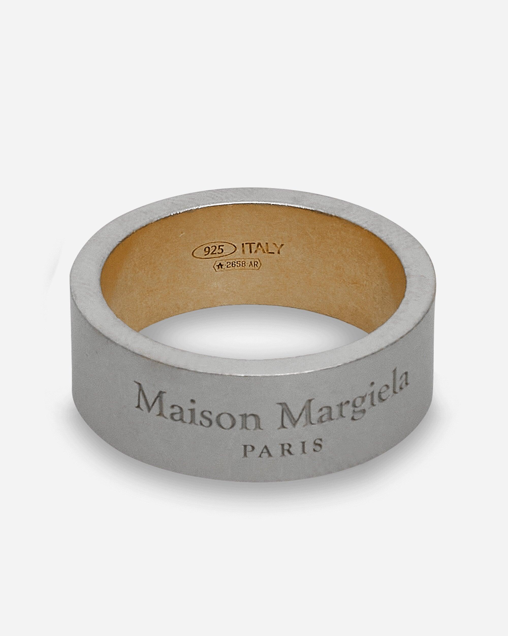 Maison Margiela Logo Ring Silver in White for Men Lyst