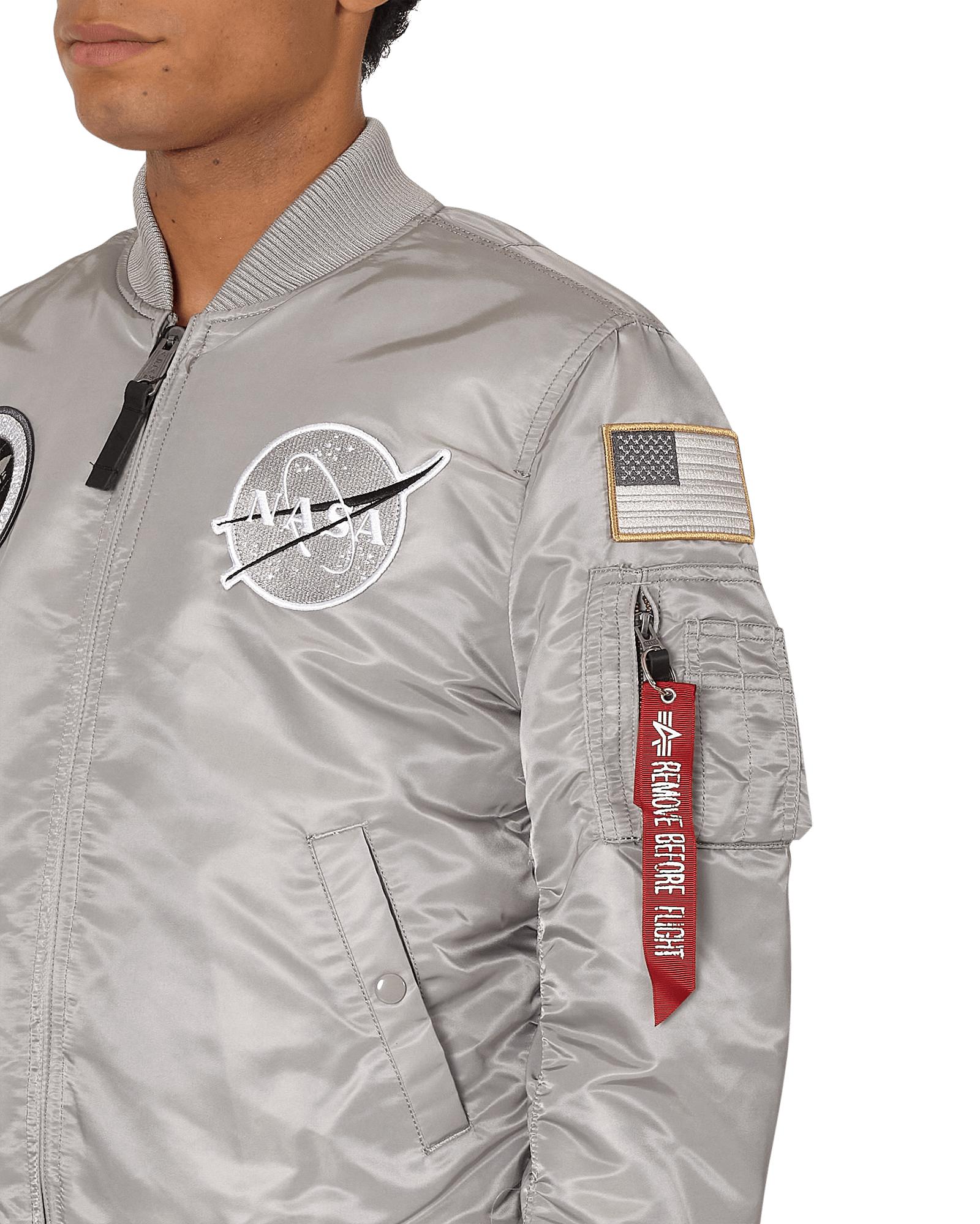 Alpha Industries Synthetic Ma-1 Nasa Bomber Jacket in Silver (Metallic