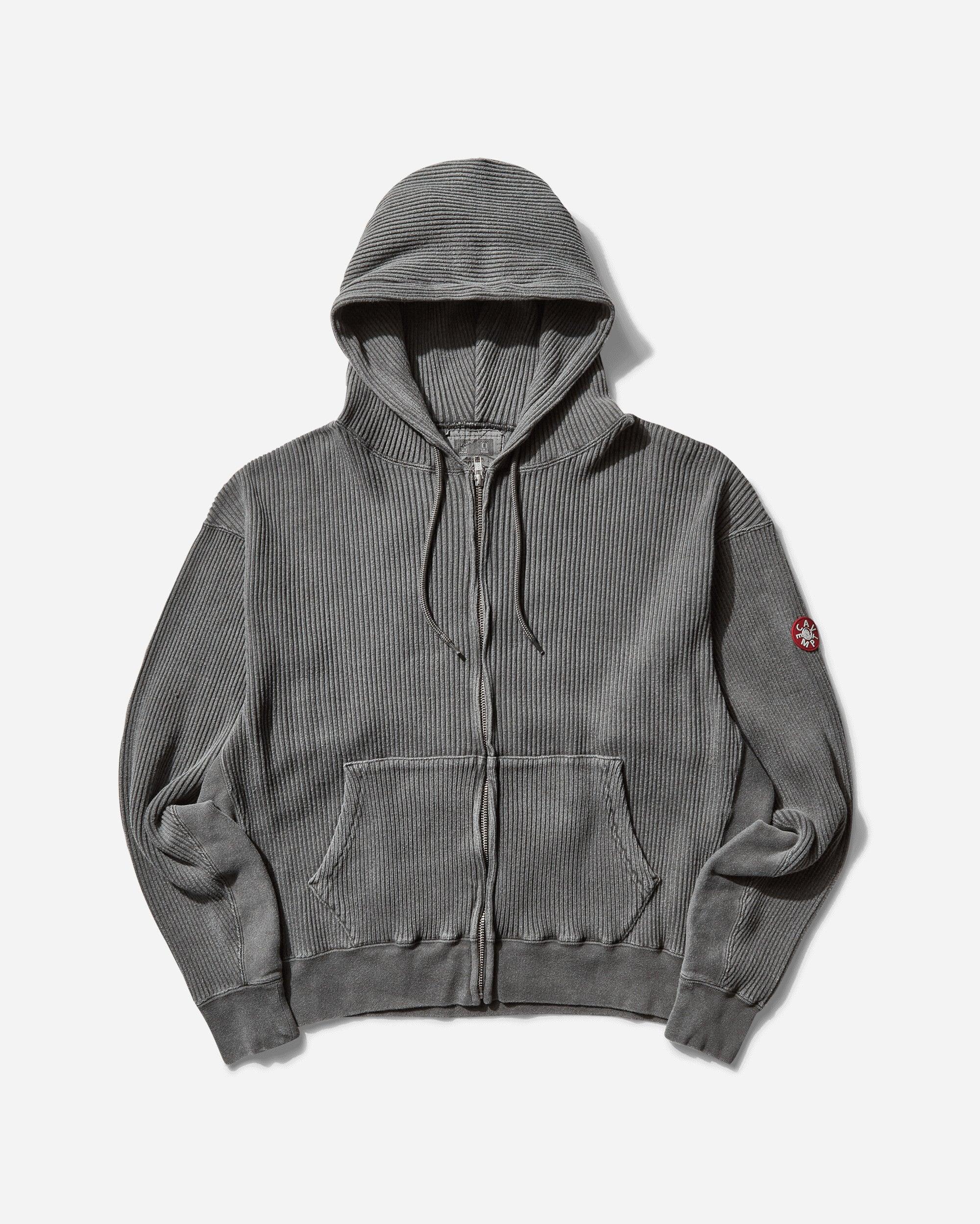 Cav Empt Men S Overdye Wide Rib Cut Zip Hoodie Charcoal in Grey