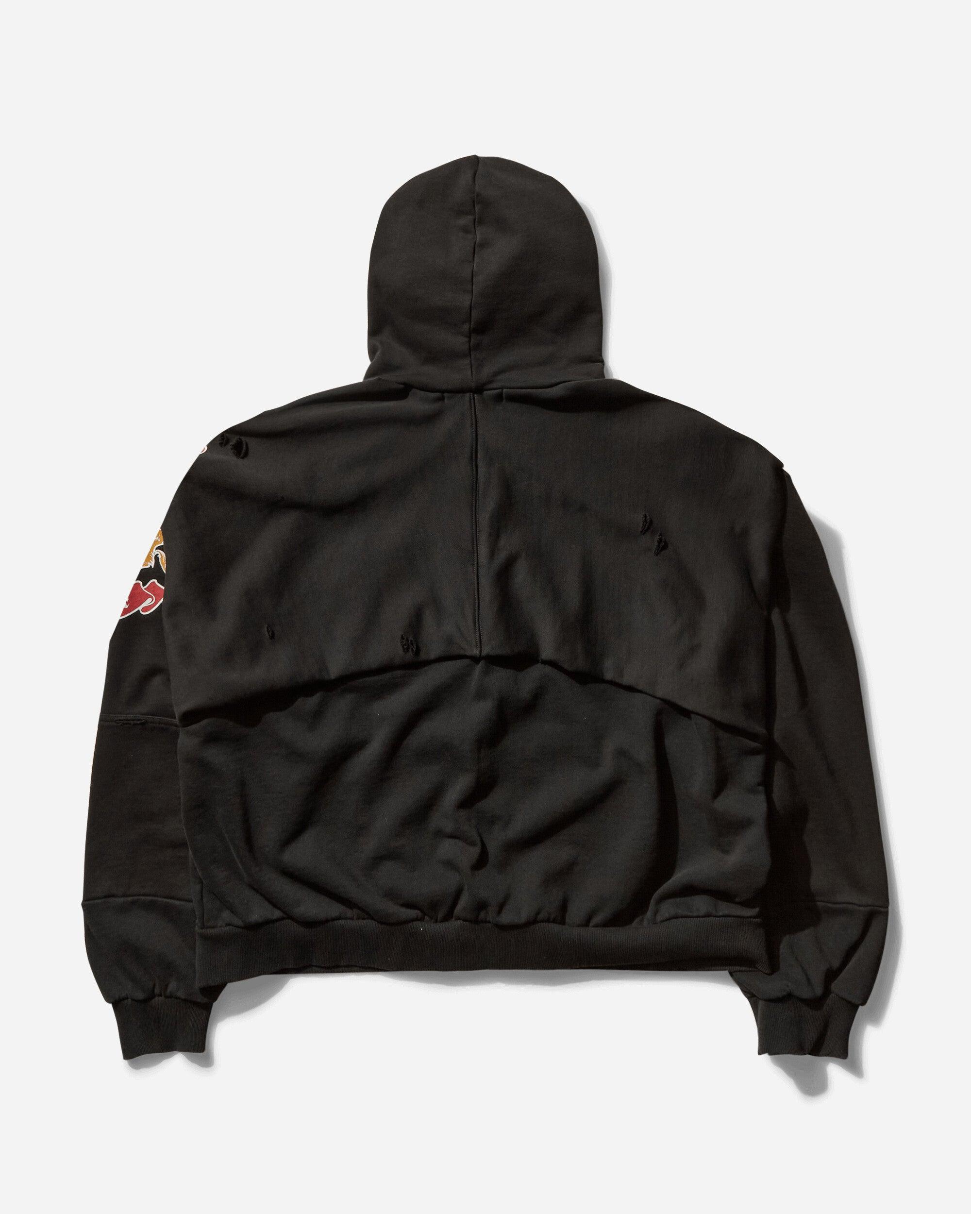 PROJECT G/R Men S Reconstructed Folded Zip Hoodie Washed in Black