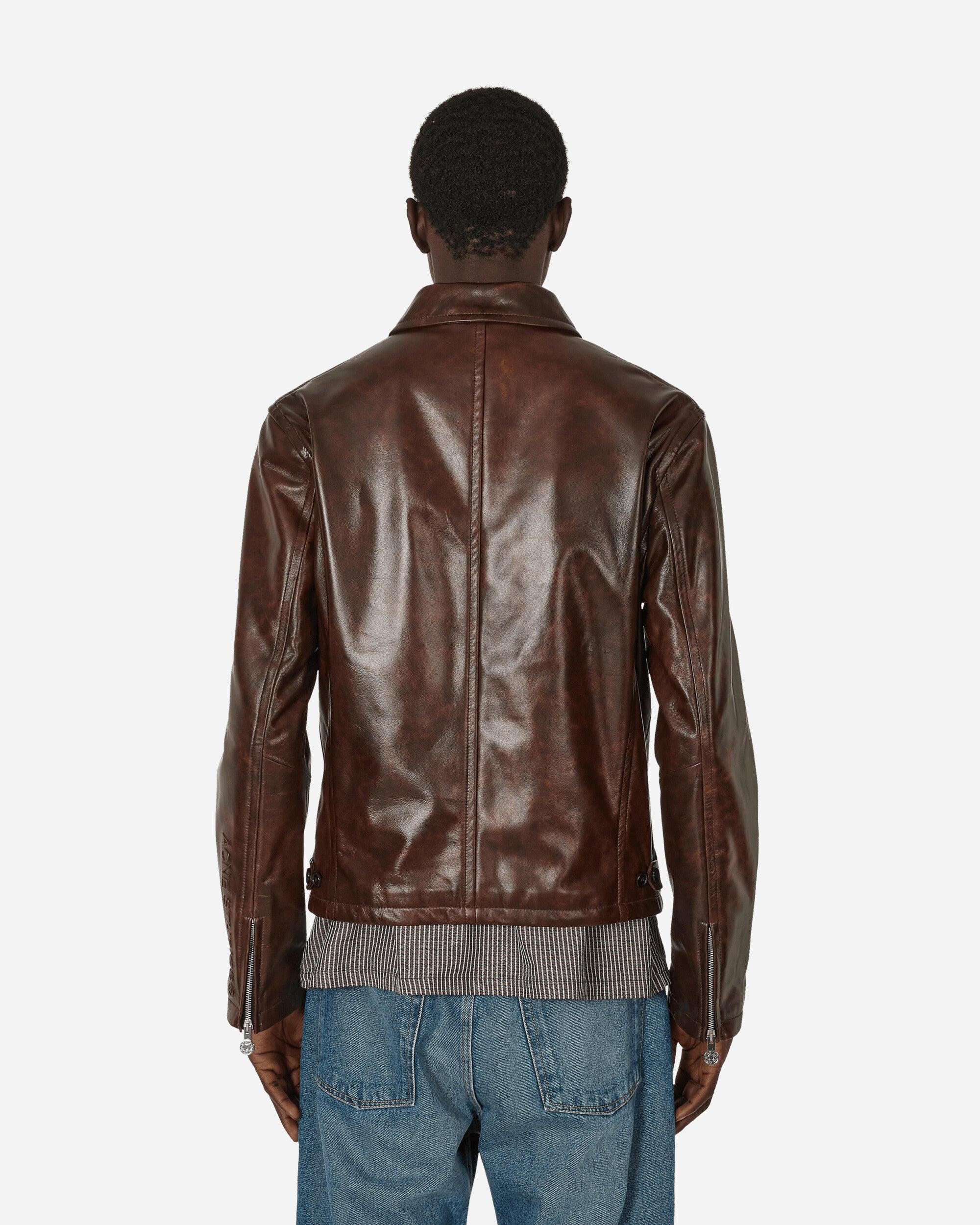 ジャケット・アウター acne studios leather bomber jacket brown Acne Studios - Coated bomber jacket - Dark brown