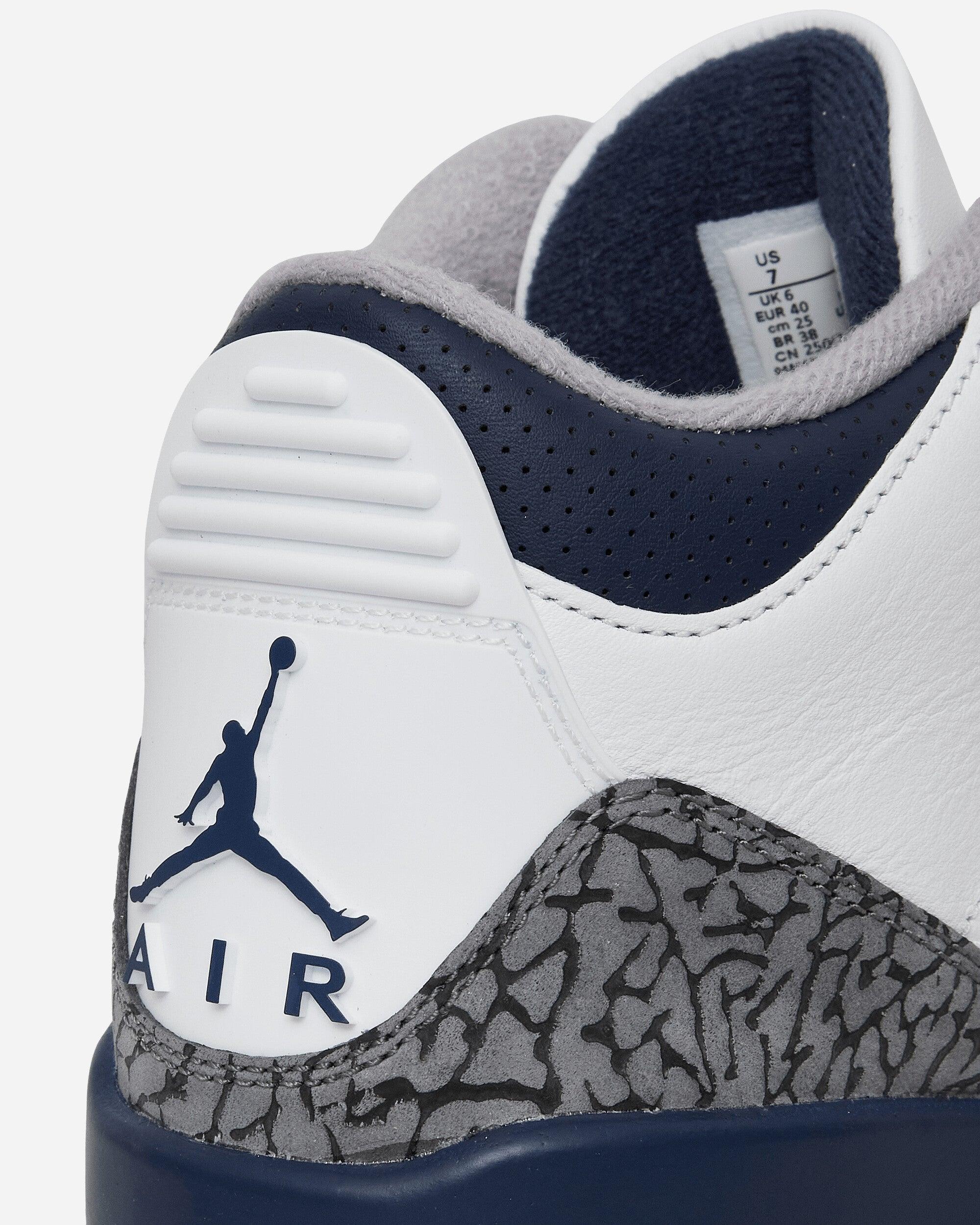 Nike Air Jordan 3 Retro Sneakers White Midnight Navy for Men