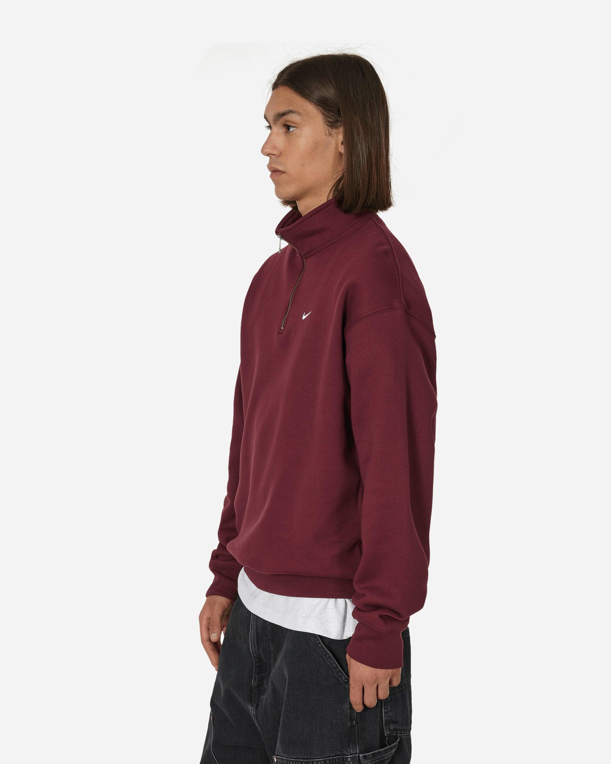 Nike Solo Swoosh 1/4 Zip Sweatshirt Night Maroon in Red for Men | Lyst