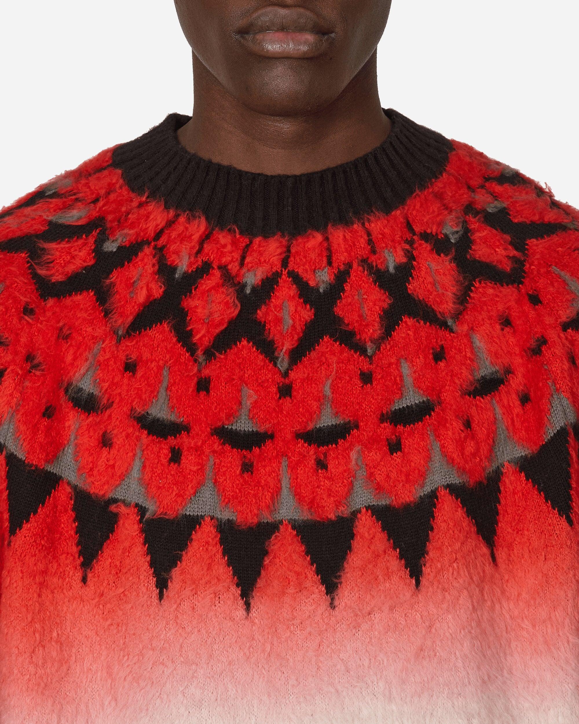 24ss sacai Jacquard Knit Pullover サイズ2 Sacai Jacquard Knit Pullover in Red | FWRD