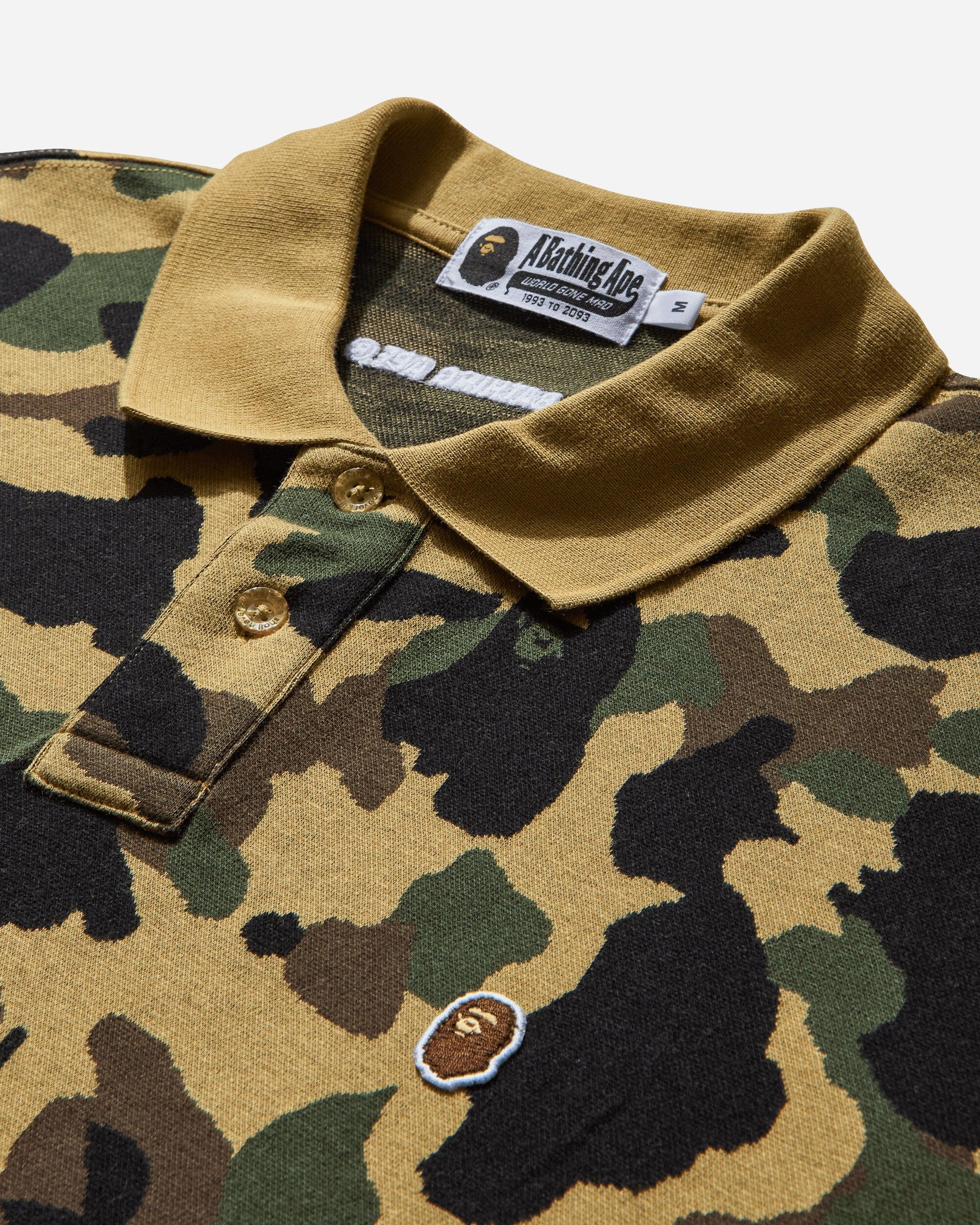 A Bathing Ape Men S 1st Camo Jacquard Polo Shirt in Yellow for Men