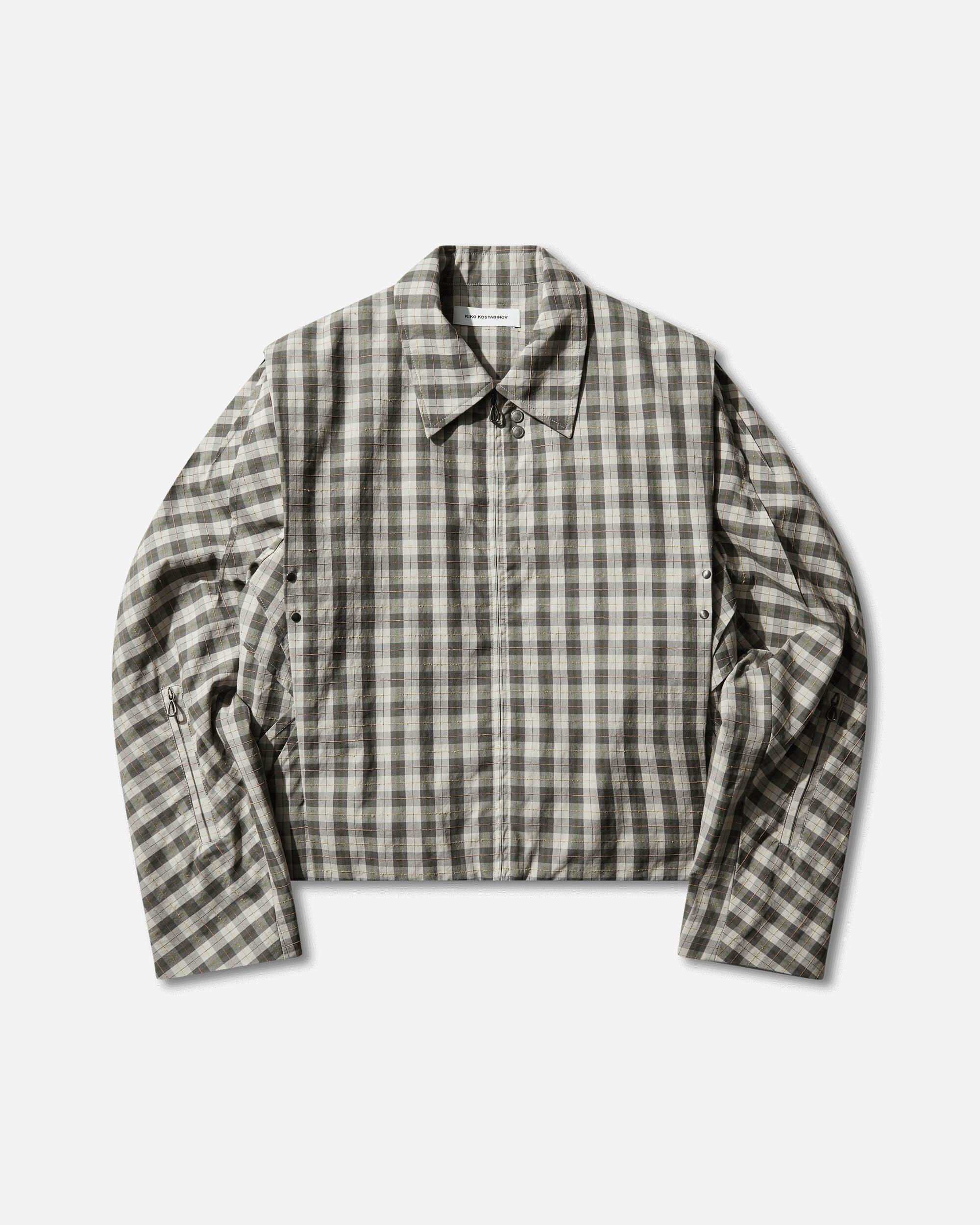 Kiko Kostadinov Men S Irimias K-dart Bomber Oyster Check in Gray