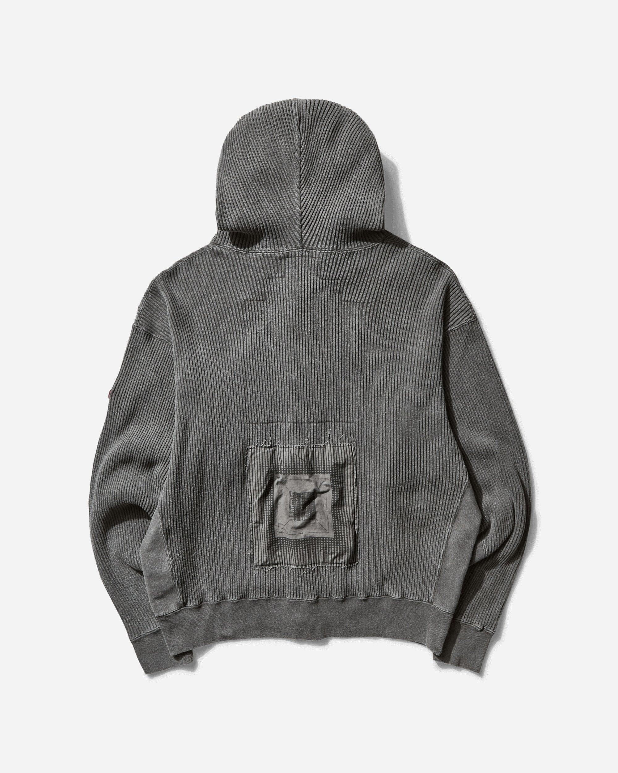 Cav Empt Men S Overdye Wide Rib Cut Zip Hoodie Charcoal in Grey