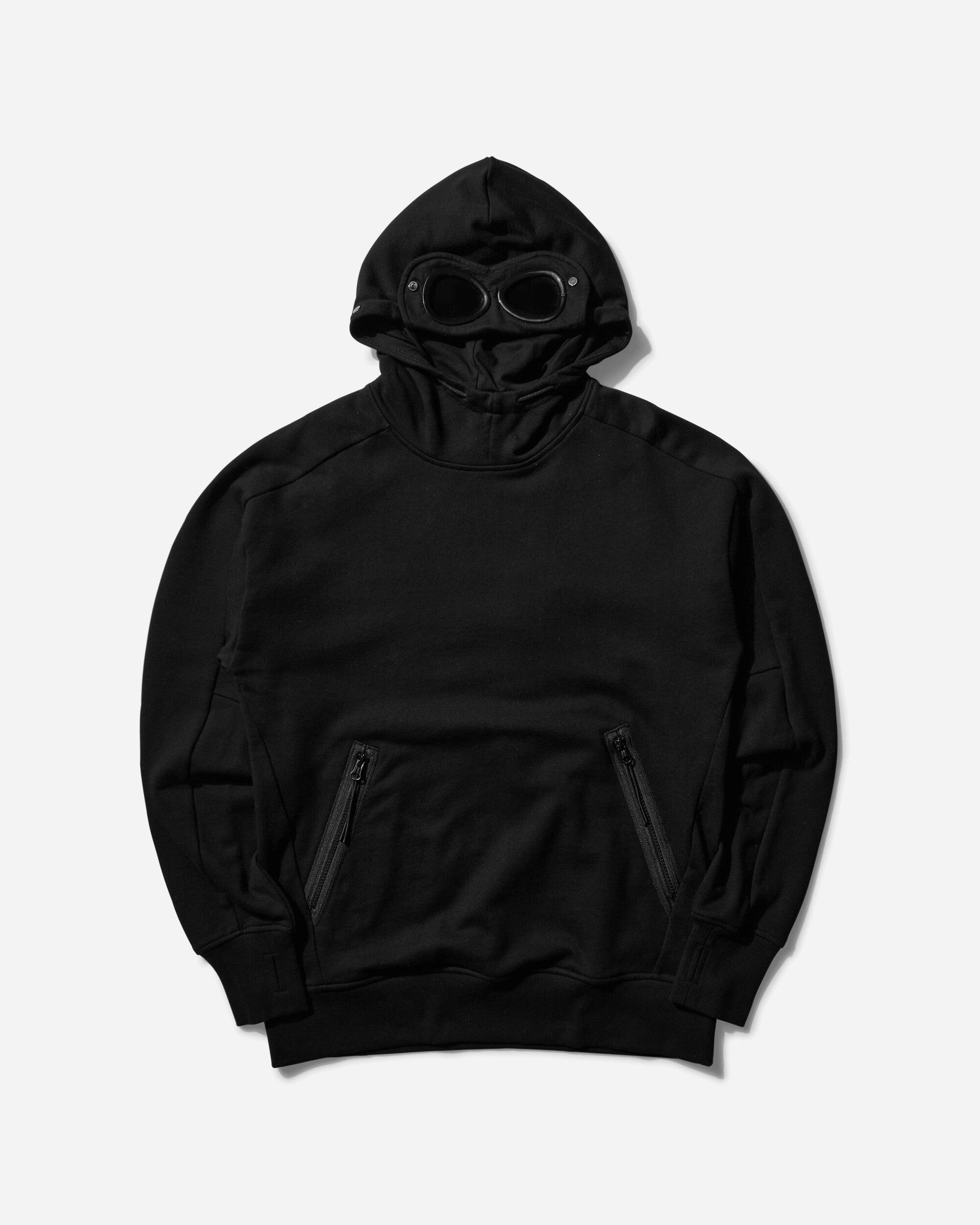 C.P. Company S Diagonal Raised Fleece Goggle Hooded Sweatshirt in Black for  Men | Lyst