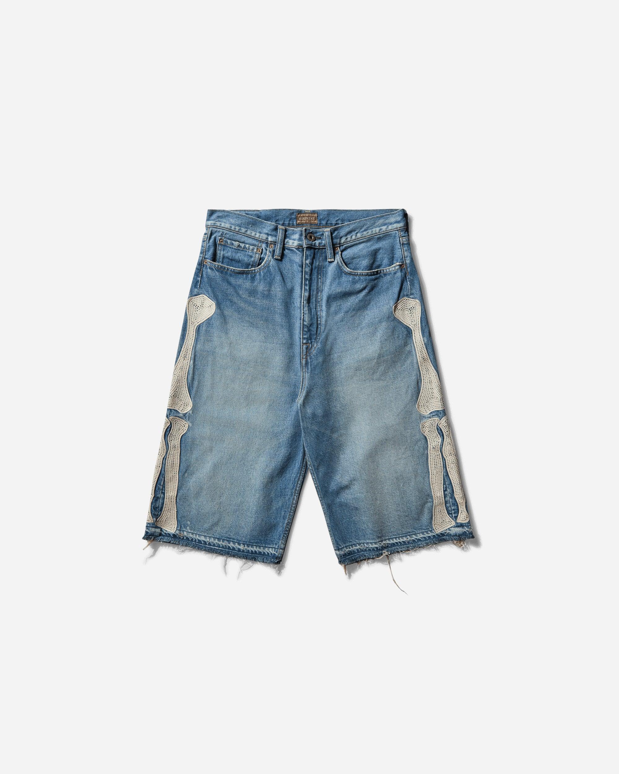 Kapital | 14oz Denim 5P Shorts (BONE) | Men | Blue Button Shop