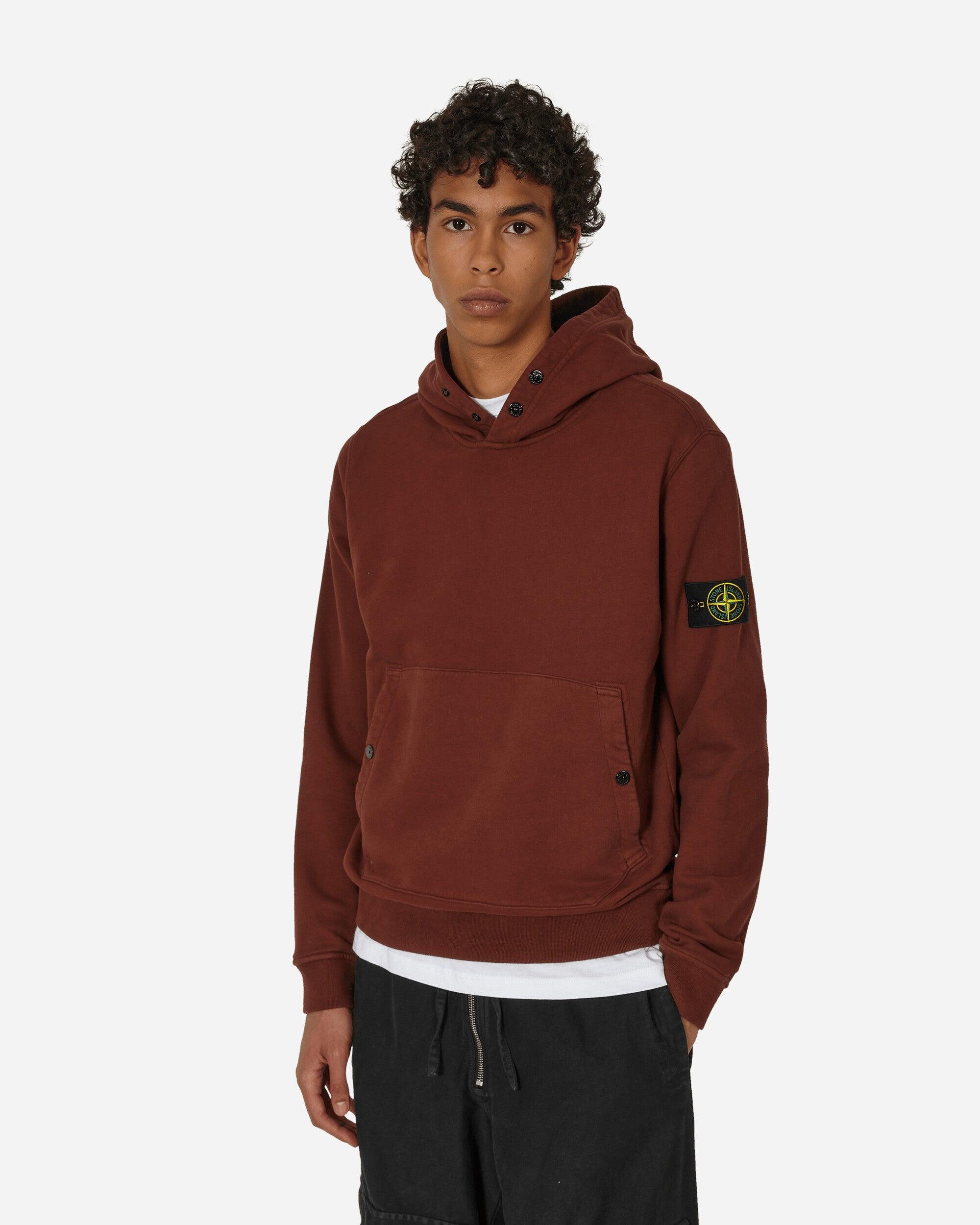 Stone Island Garment Dyed Hooded Sweatshirt Maroon in Red for Men | Lyst