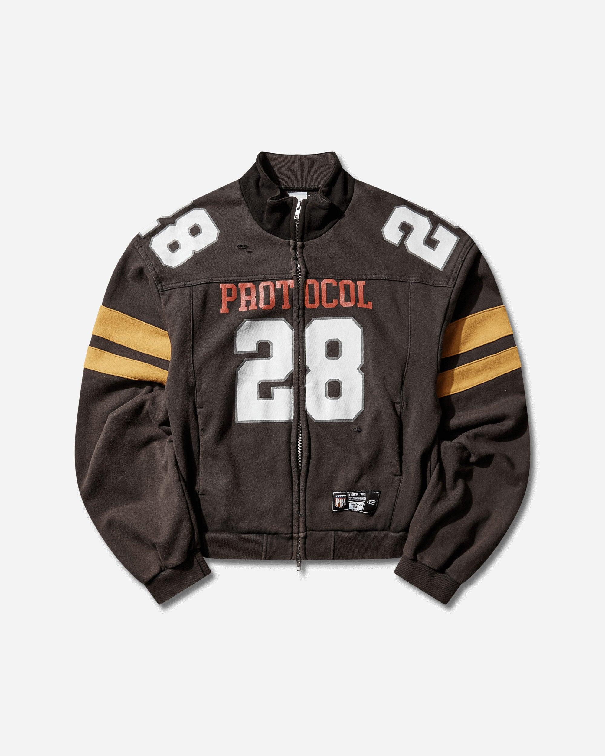ジャケット・アウター FOOTBALL JERSEY TRACK JACKET Protocol Index Men S Football Jersey Track Jacket Washed in Black
