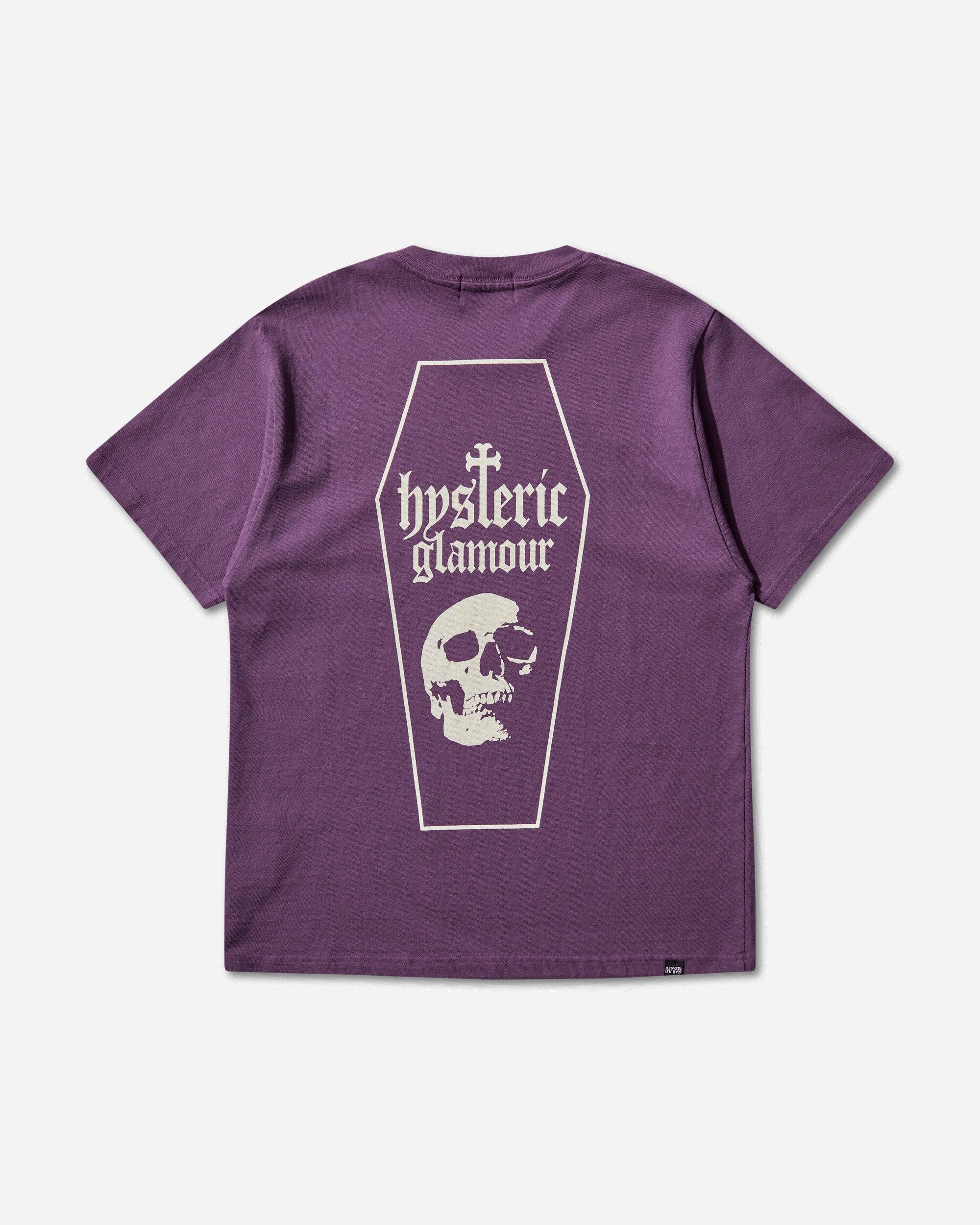 Hysteric Glamour Men S Glamour Skull Coffin T-shirt Purple for Men