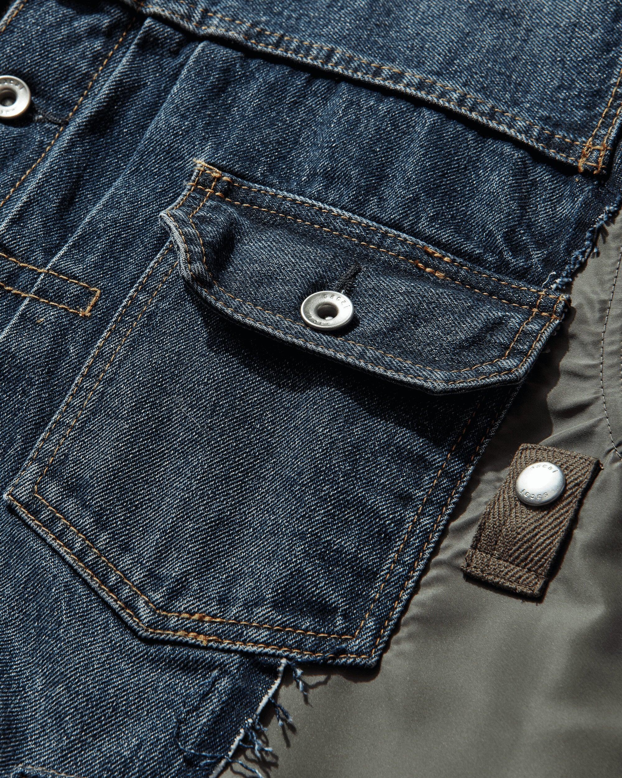 Sacai S Denim X Nylon Twill Jacket in Blue for Men | Lyst UK