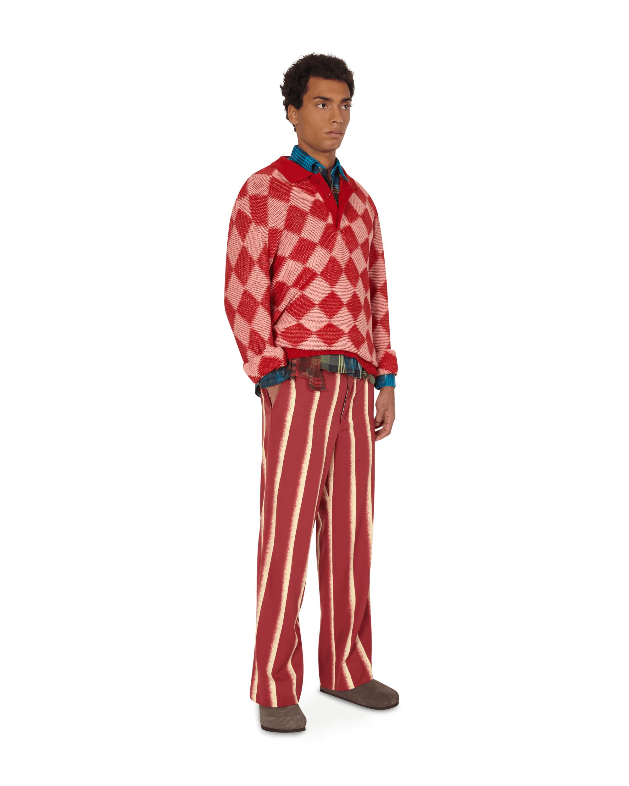 needles checkered polo sweater