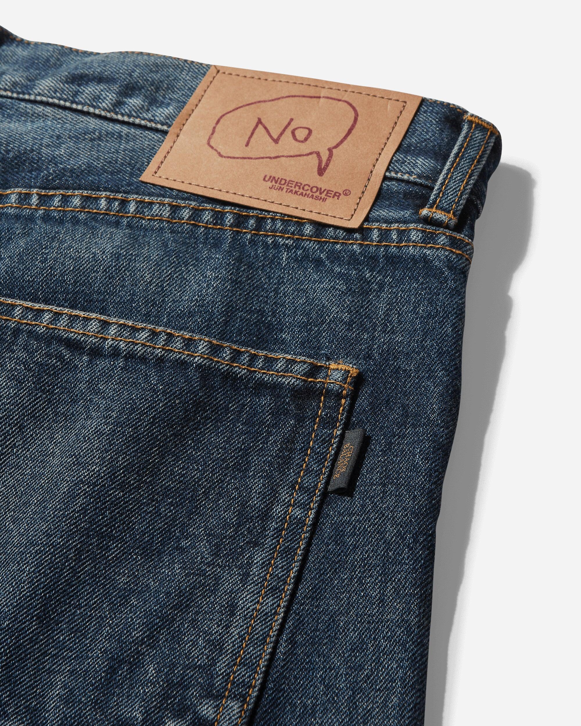 Undercover S Cross Embroidery Distressed Denim Pants Light in Blue