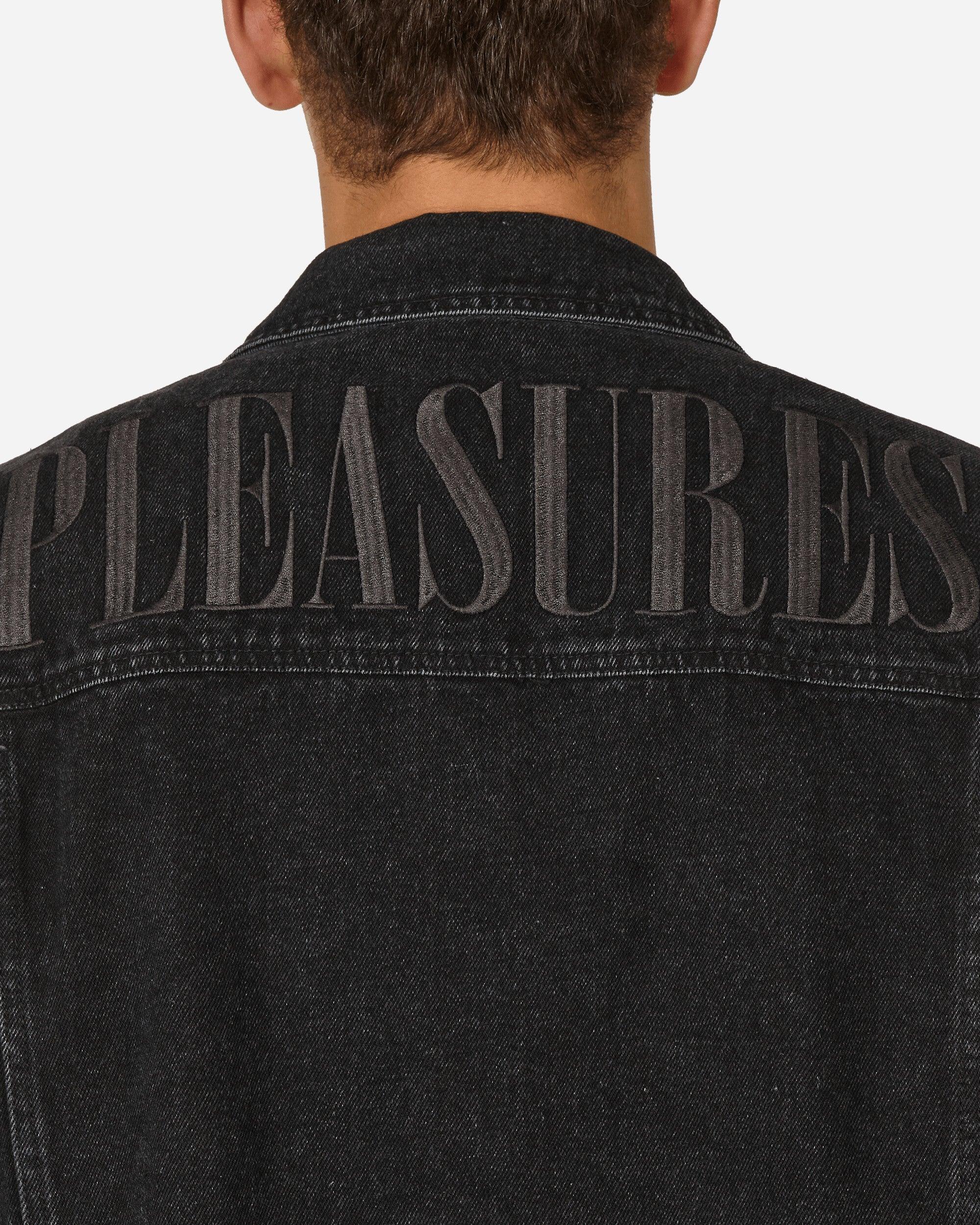 pleasures designer Black Mileage Denim Trucker Jacket