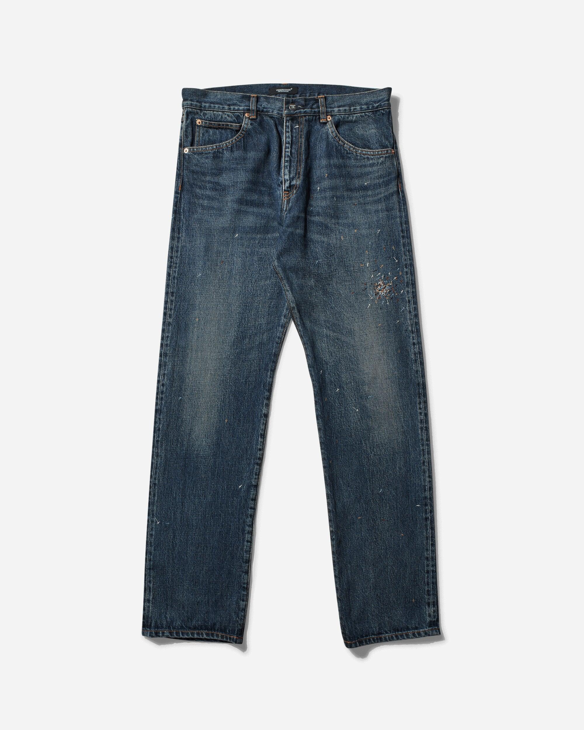 Undercover S Cross Embroidery Distressed Denim Pants Light in Blue