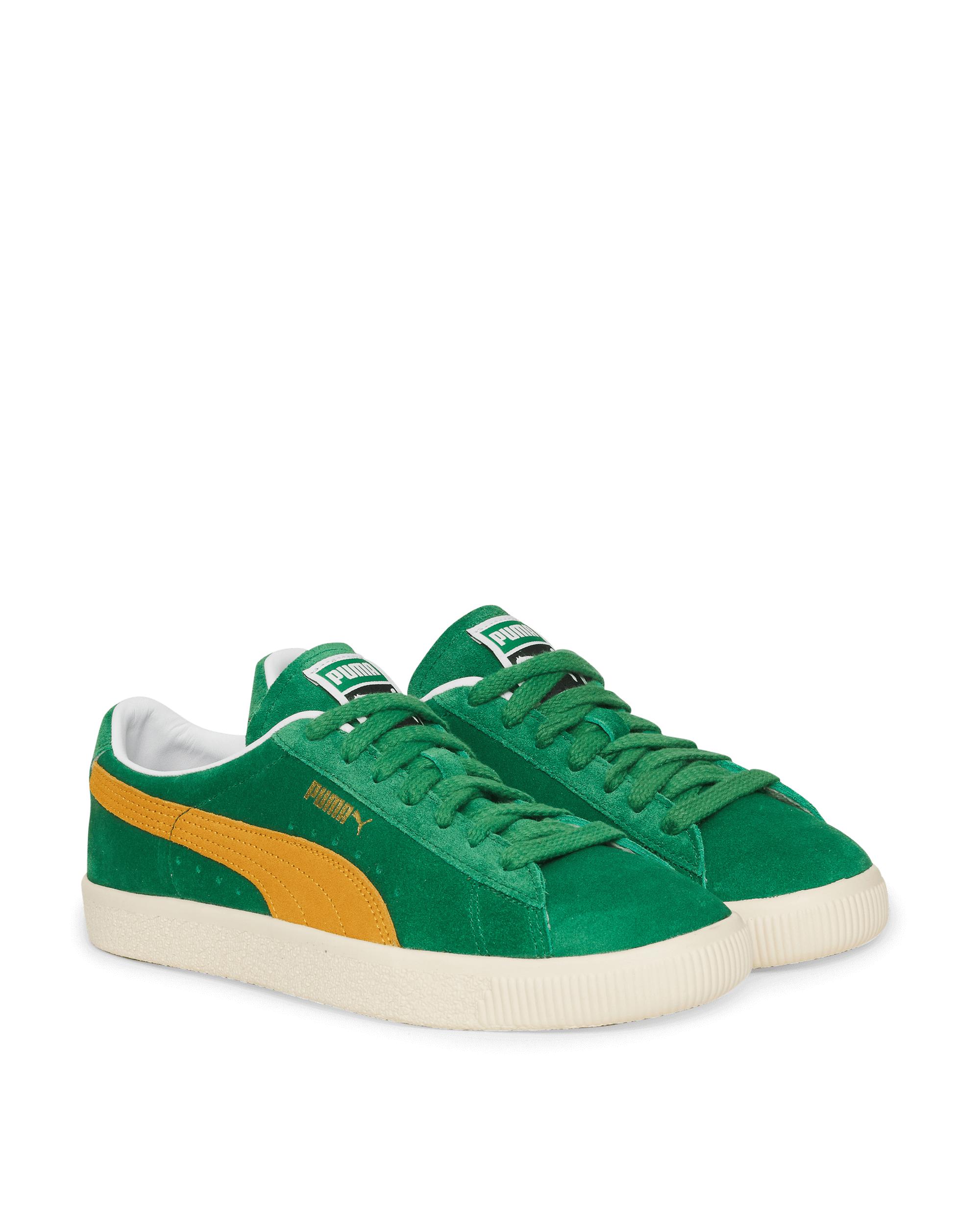 green suede puma trainers