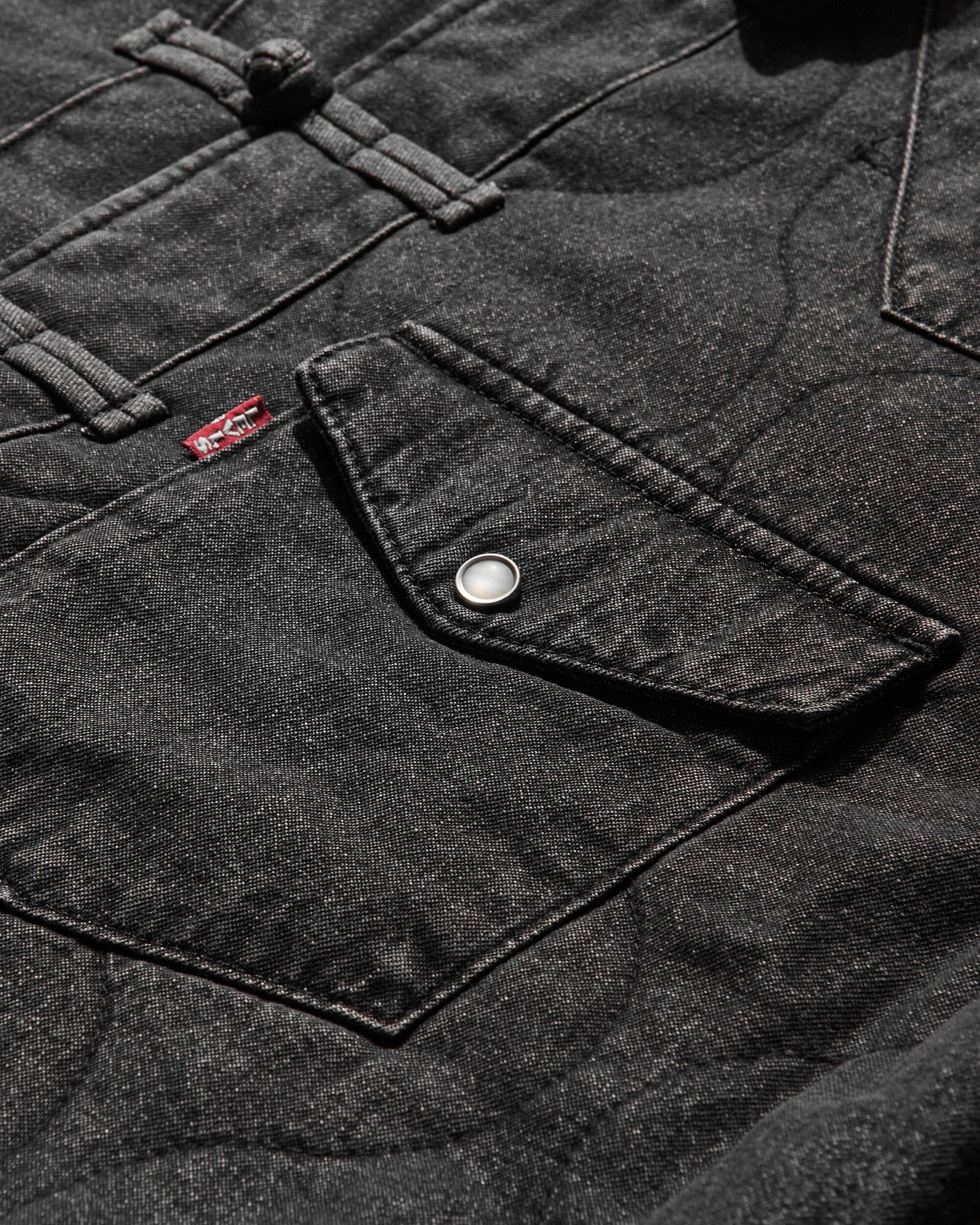 Levi's Men S Clot Padded Denim Western Shacket Faded in Black for