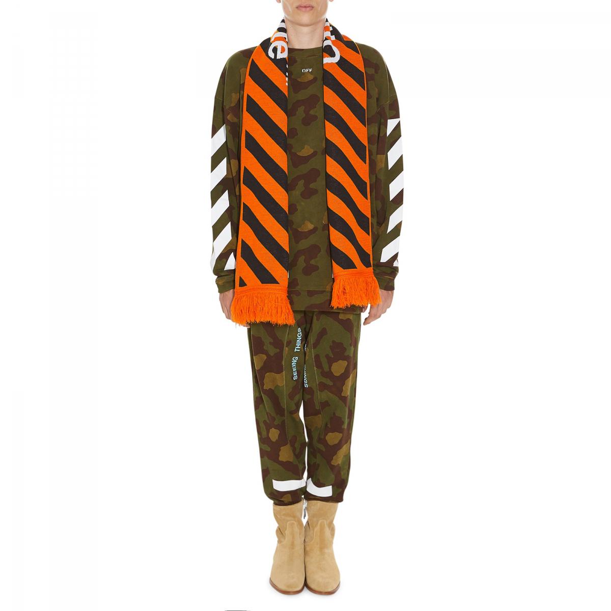 Off-White c/o Virgil Abloh Diagonal Camouflage Crewneck Sweatshirt in Green  for Men | Lyst