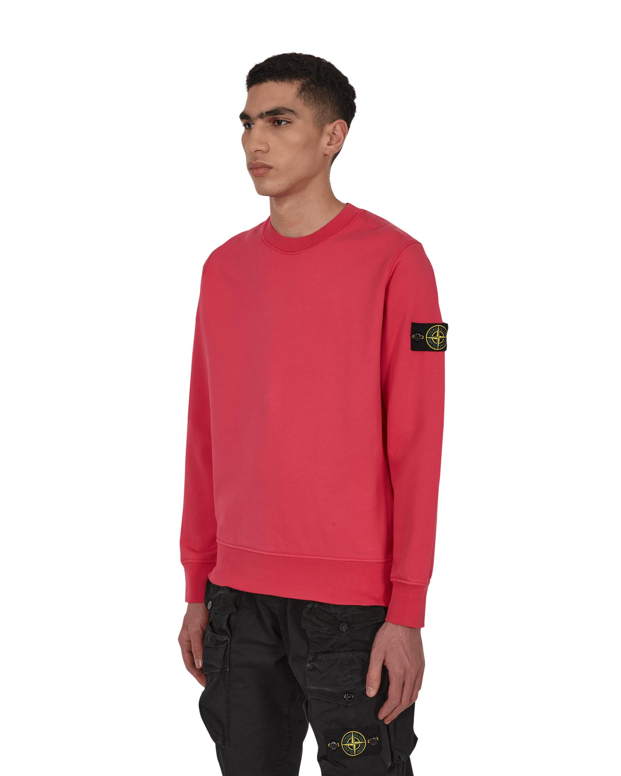 Stone Island Garment Dyed Basic Crewneck Sweatshirt Pink in Red for Men |  Lyst