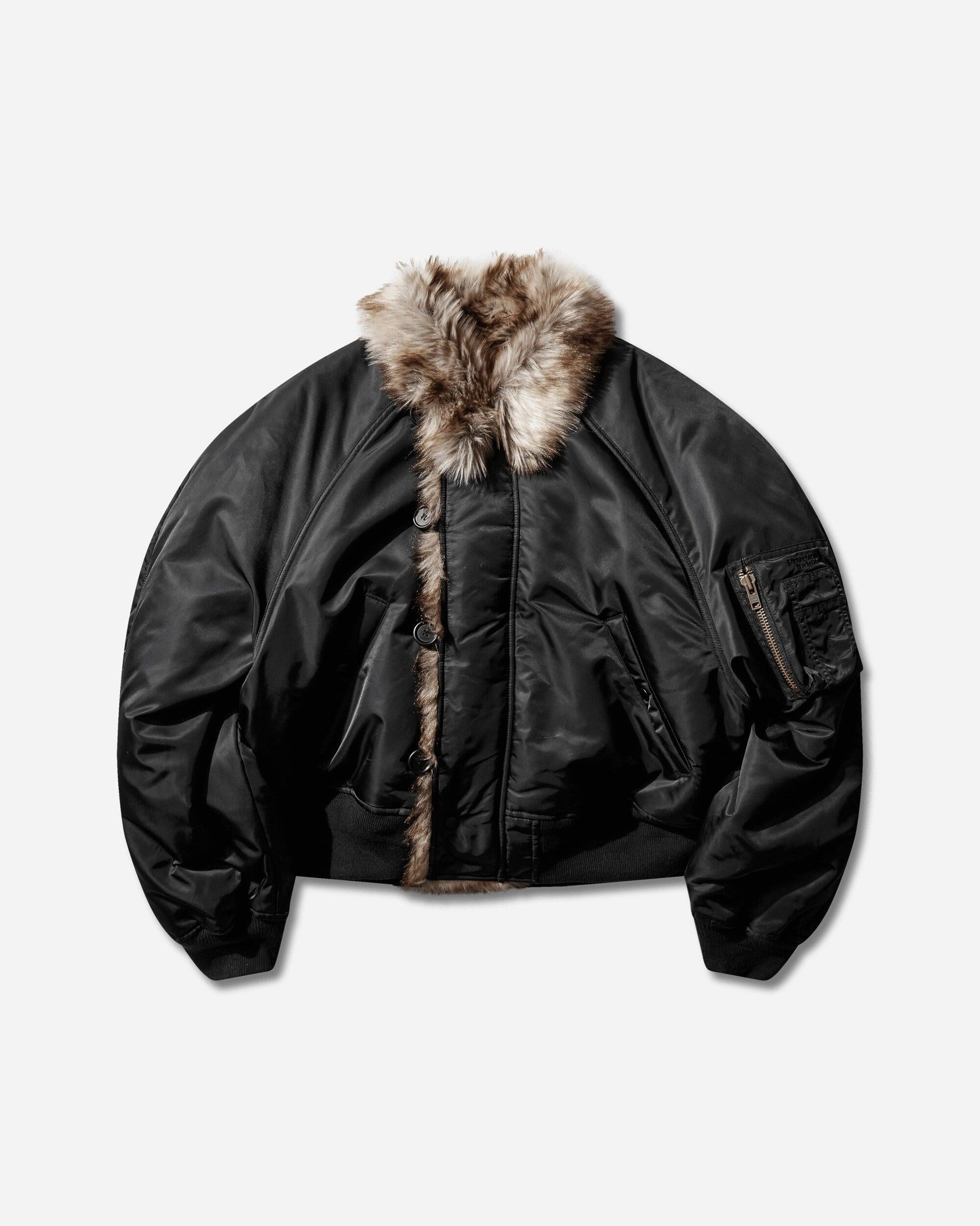 Protocol Index Men S exaggerated Shoulder Fur N2b Jacket in Black