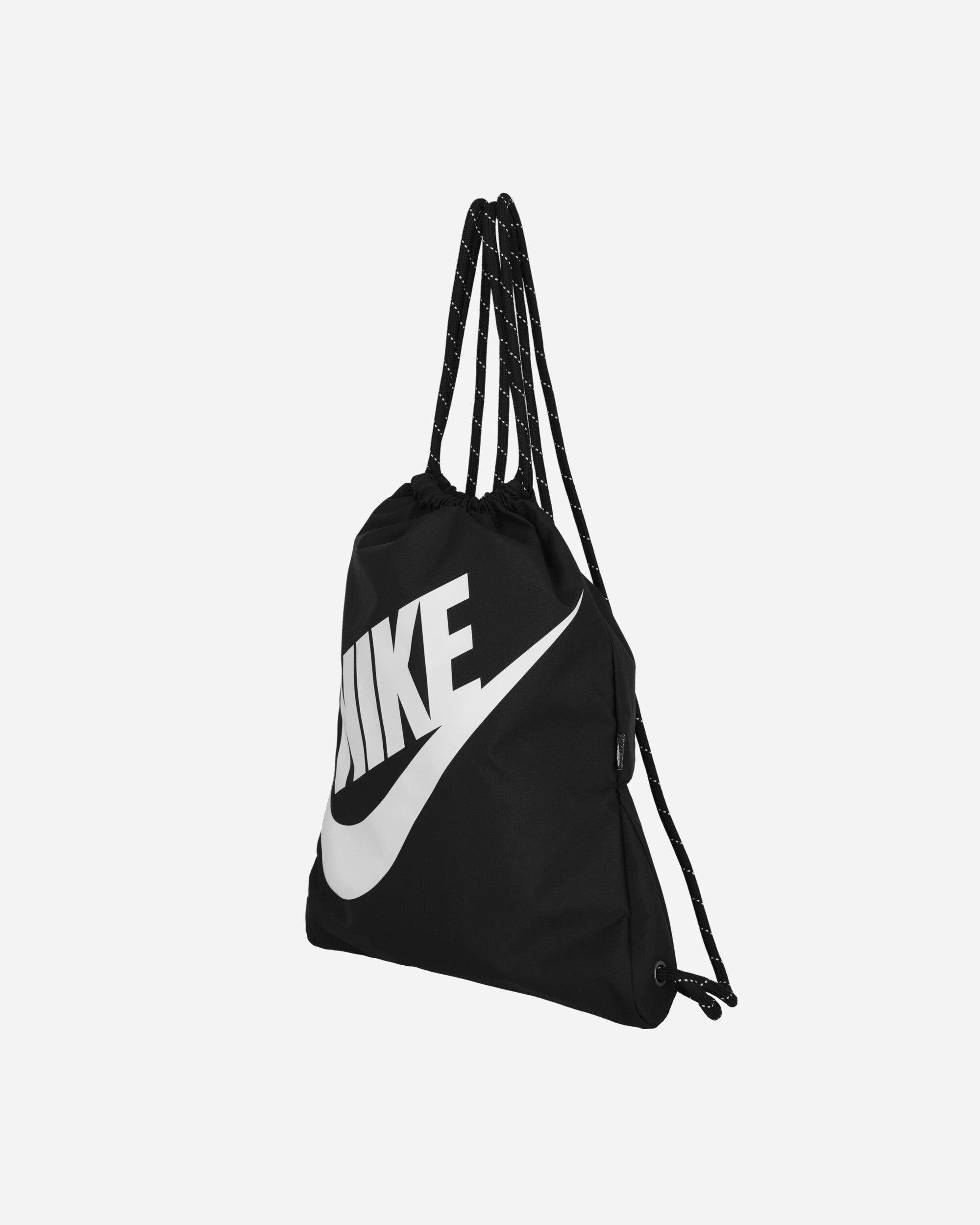 Black and white nike drawstring bag online