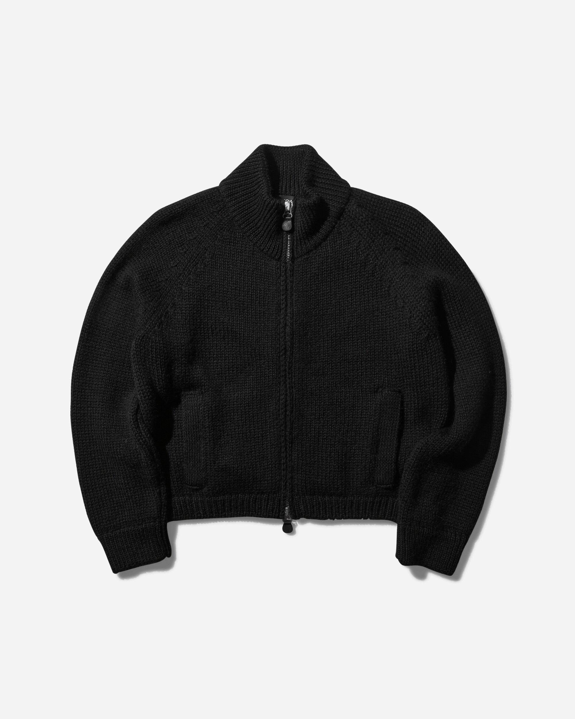 Our Legacy Funnel Neck Zip-Up Wool Sweater in Black for Men Our Legacy Funnel Neck Zip-Up Wool Sweater in Black for Men