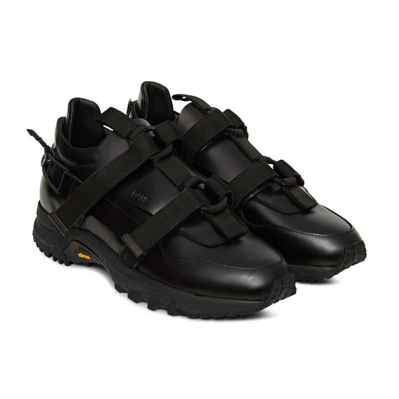 OAMC Leather Tactical Sneakers in Black 