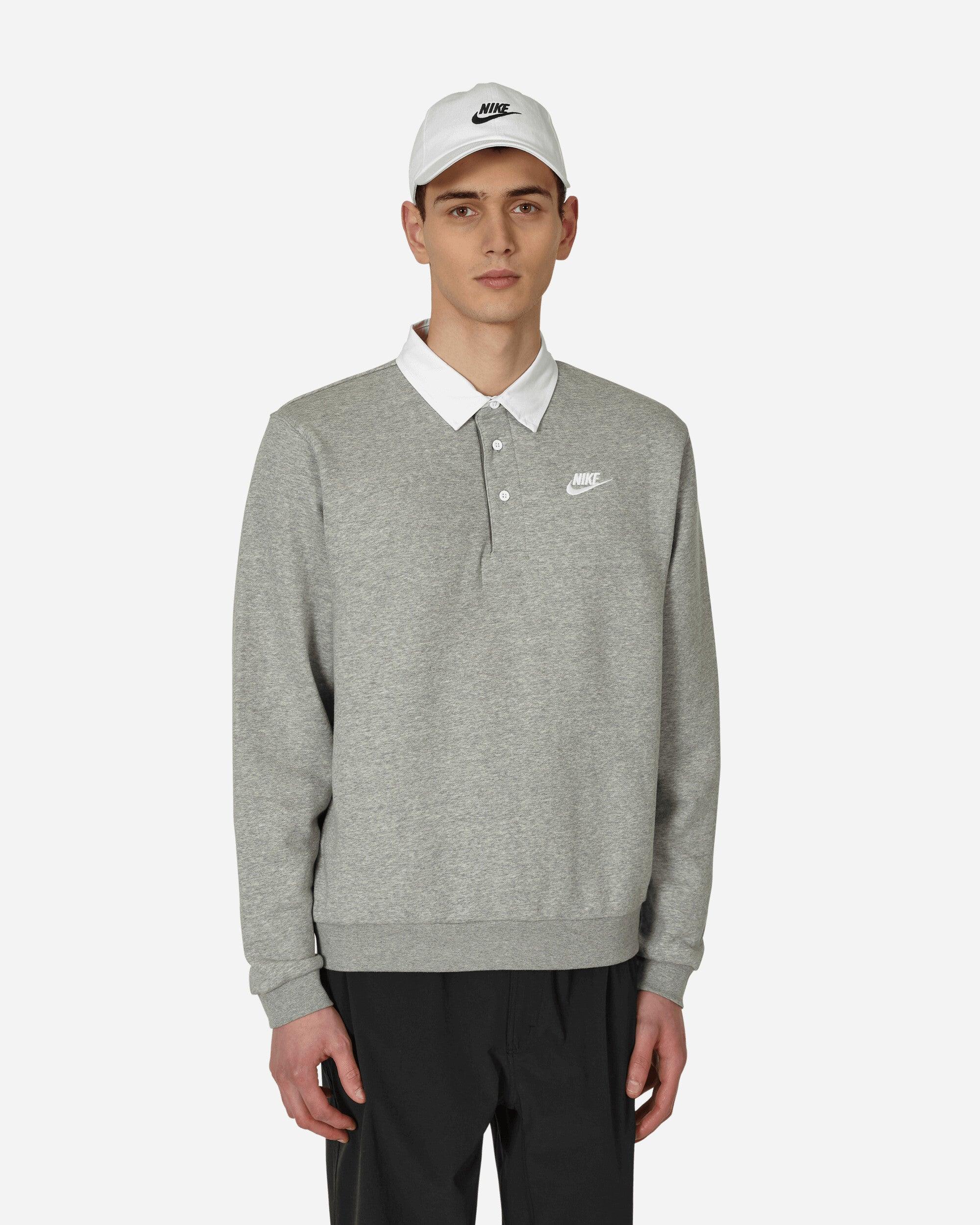 Nike Club Fleece Longsleeve Polo Grey in Gray for Men | Lyst