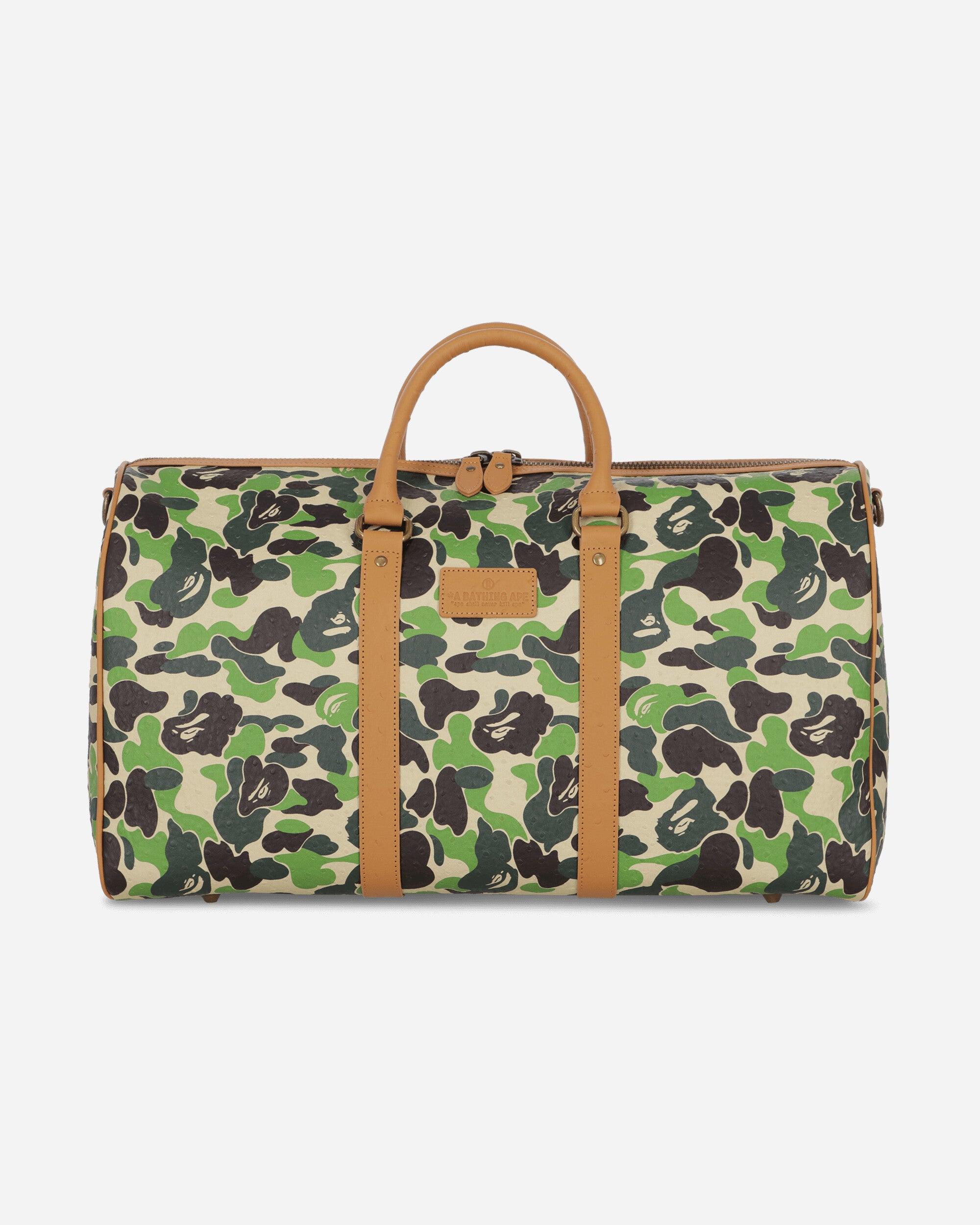 A Bathing Ape Abc Camo Pu Ostrich Boston Bag in Green for Men | Lyst