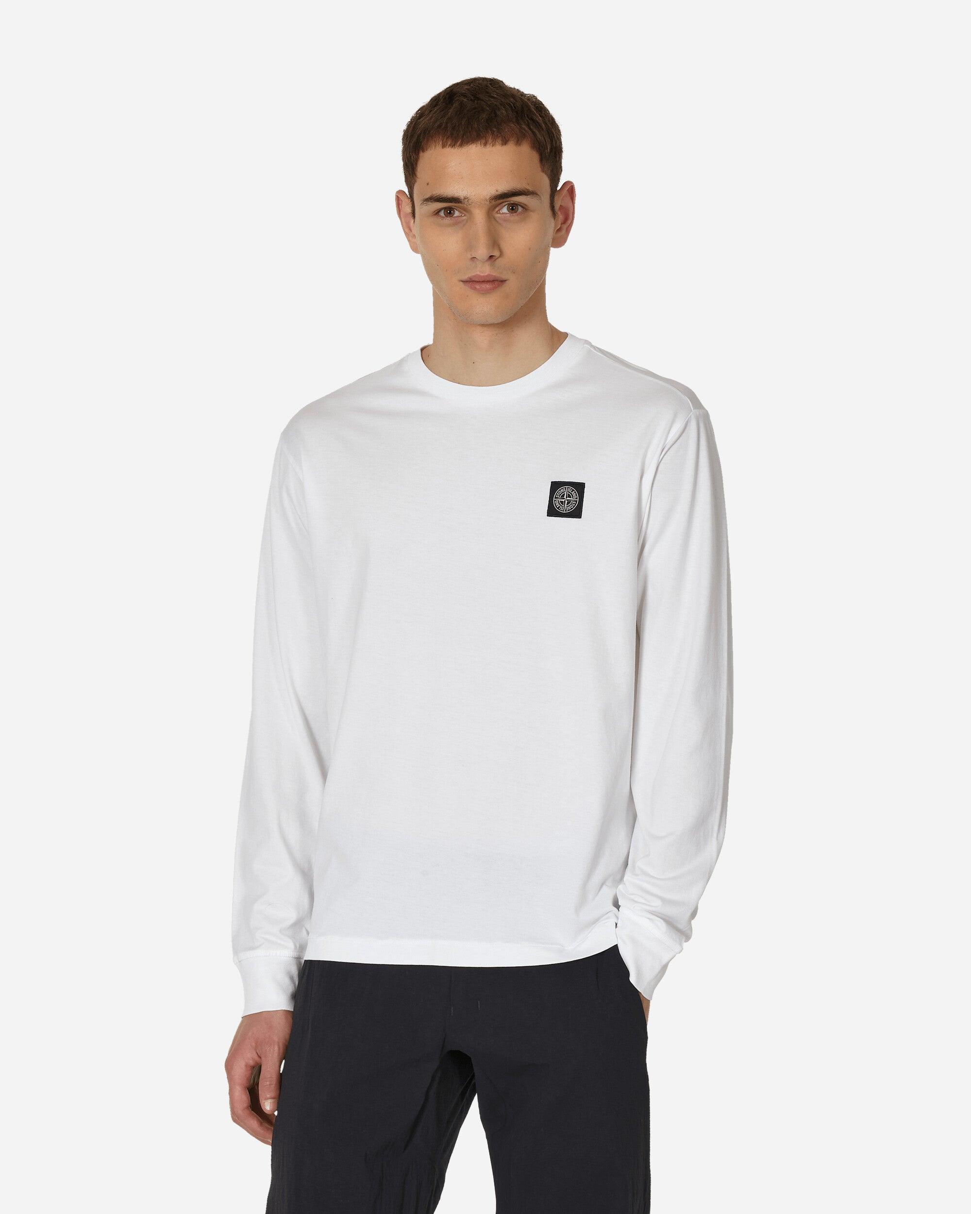 stone island white long sleeve t shirt
