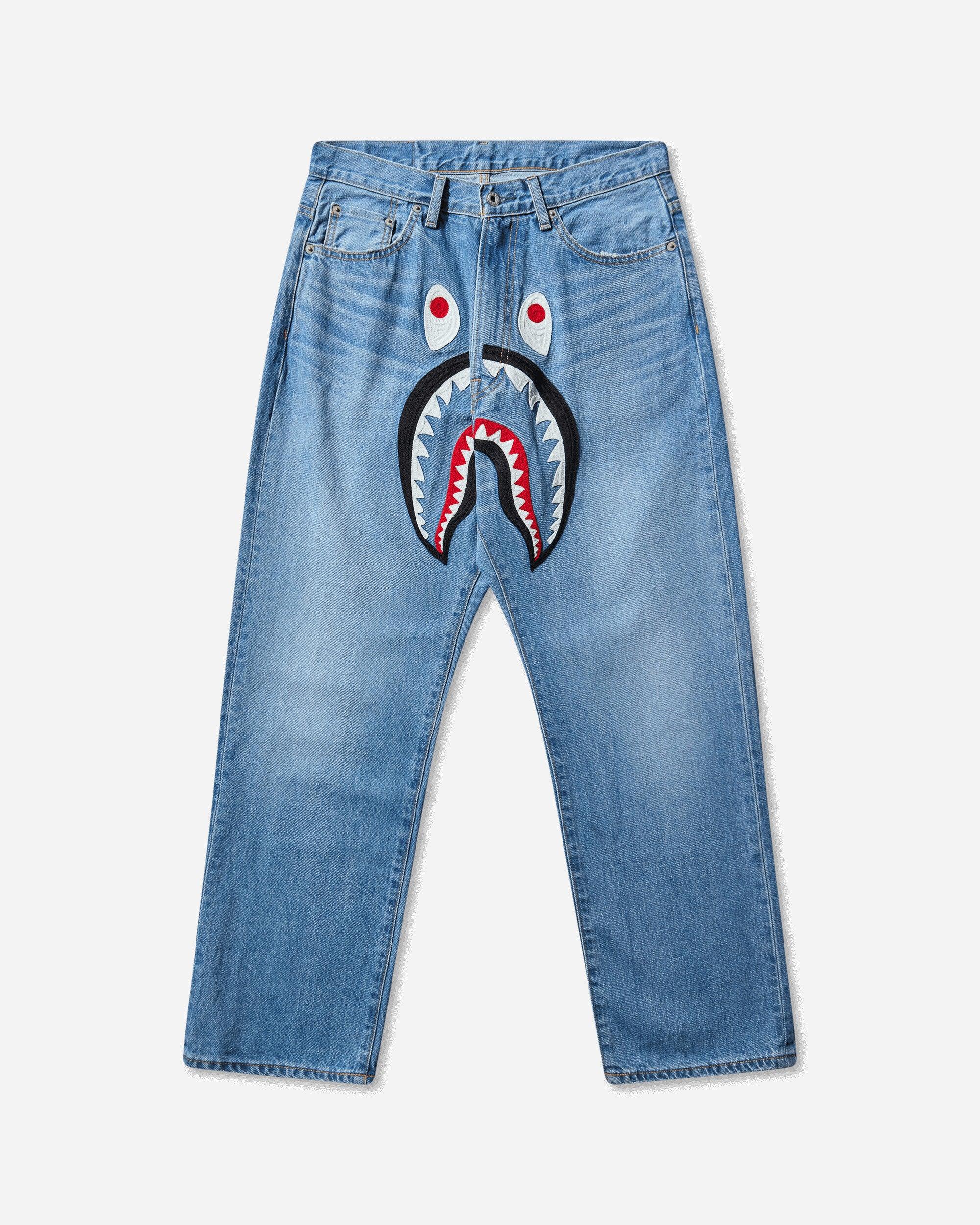 A BATHING APE ジーンズ A Bathing Ape Men S Shark Loose Fit 13oz Denim Pants Indigo in