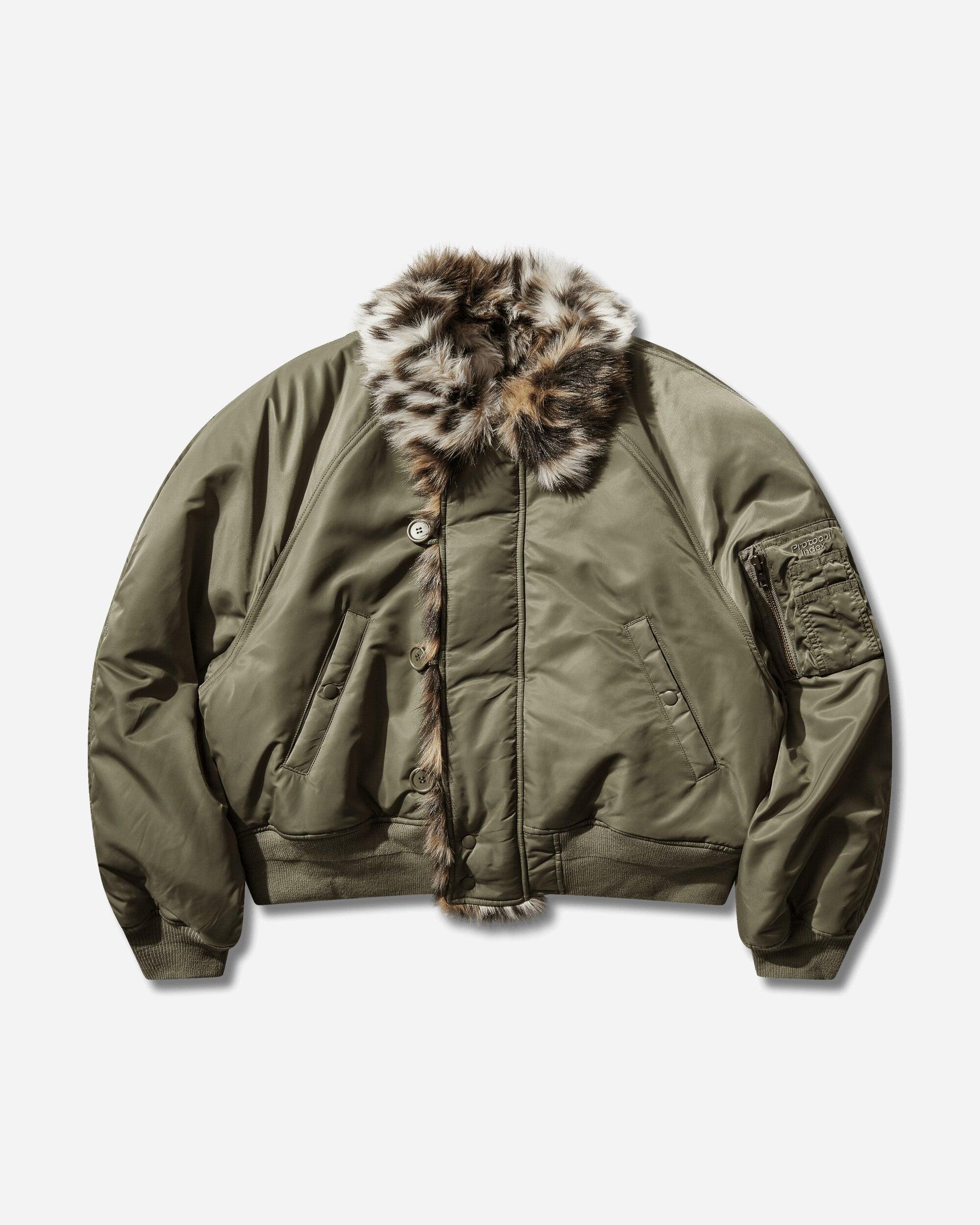 Protocol Index Exaggerated Shoulder Fur N2B Jacket in Green for