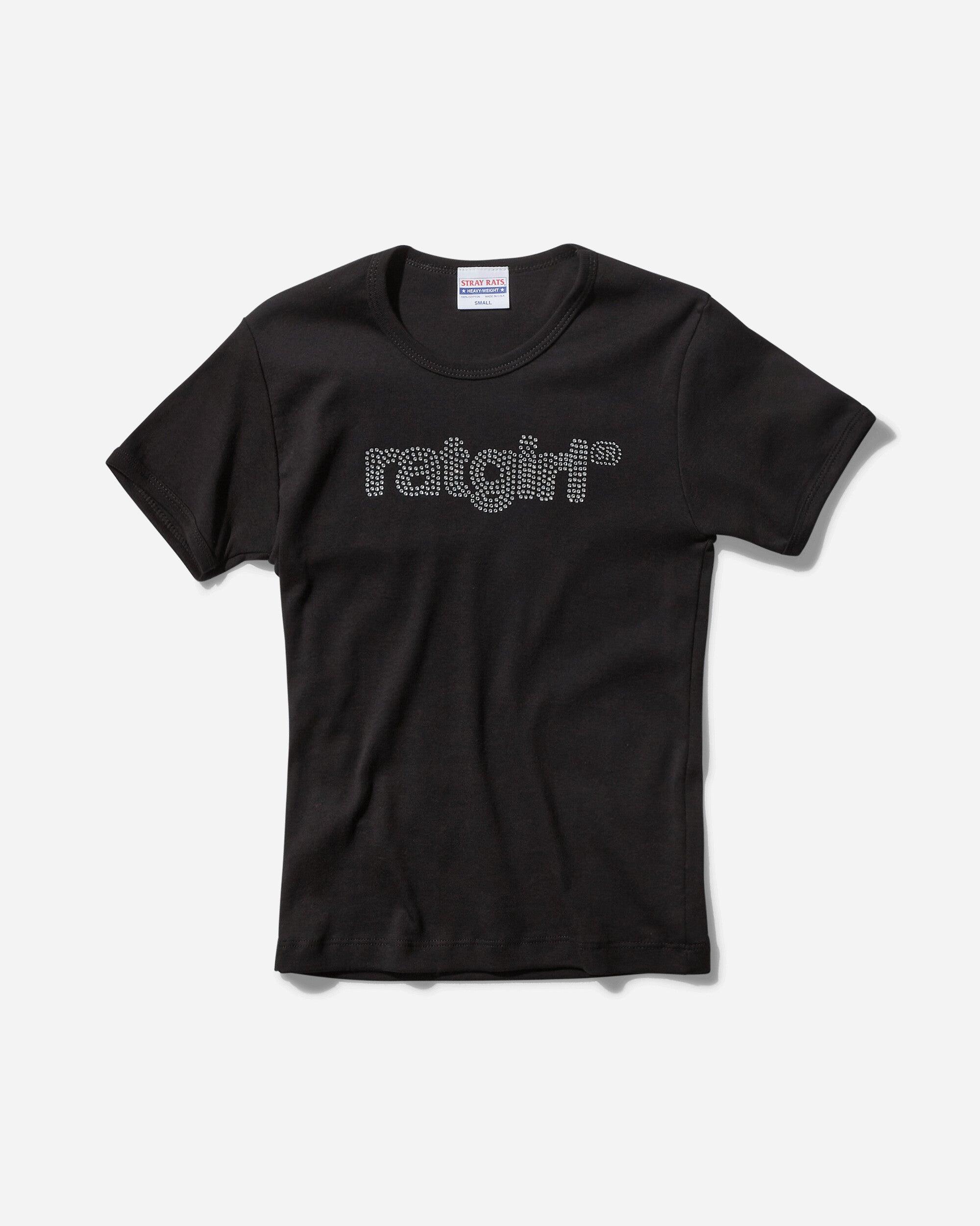 Stray Rats S Rhinestone Ratgirl Baby Tee in Black | Lyst