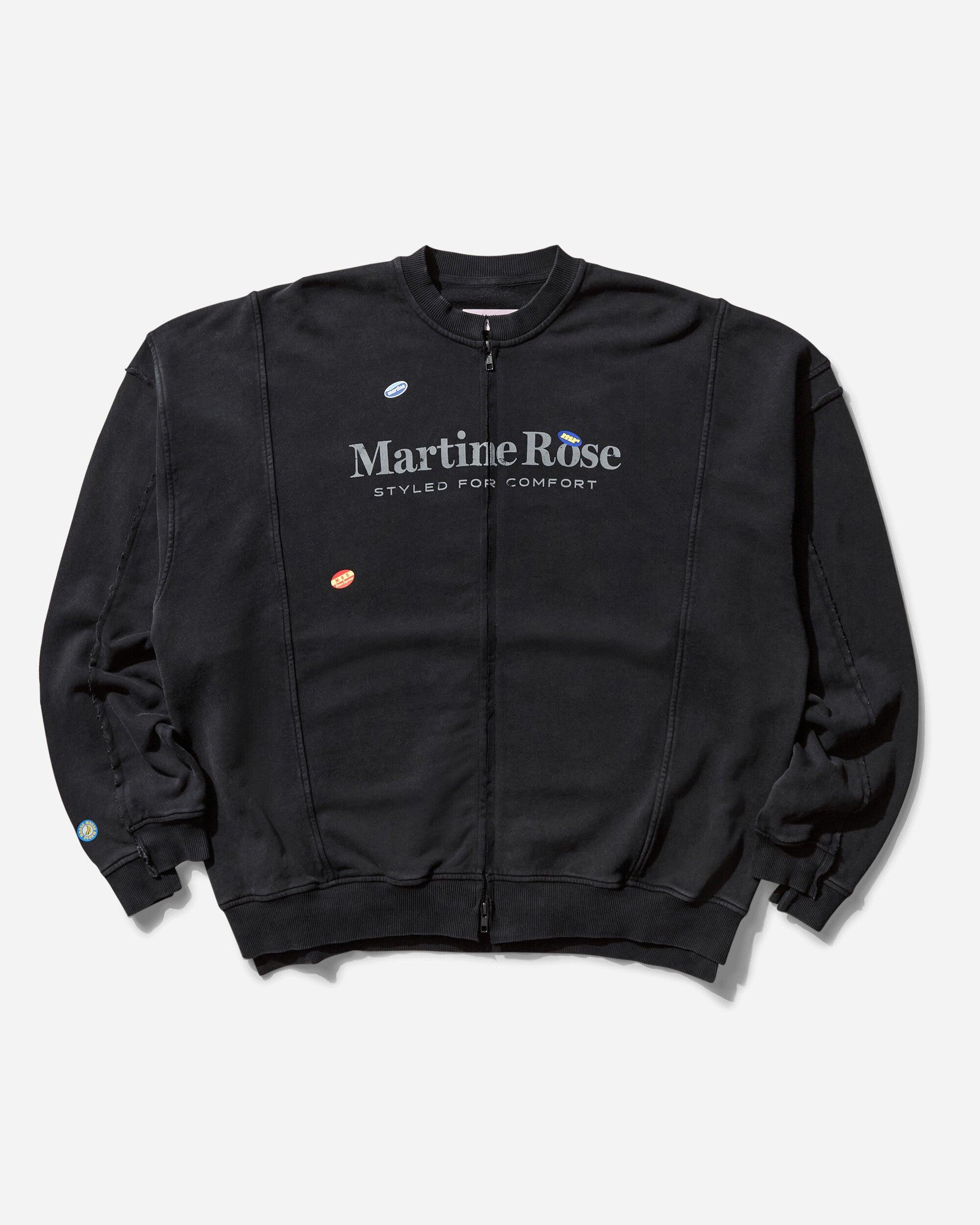 Martine Rose Men S Zip Up Crewneck Sweatshirt Washed in