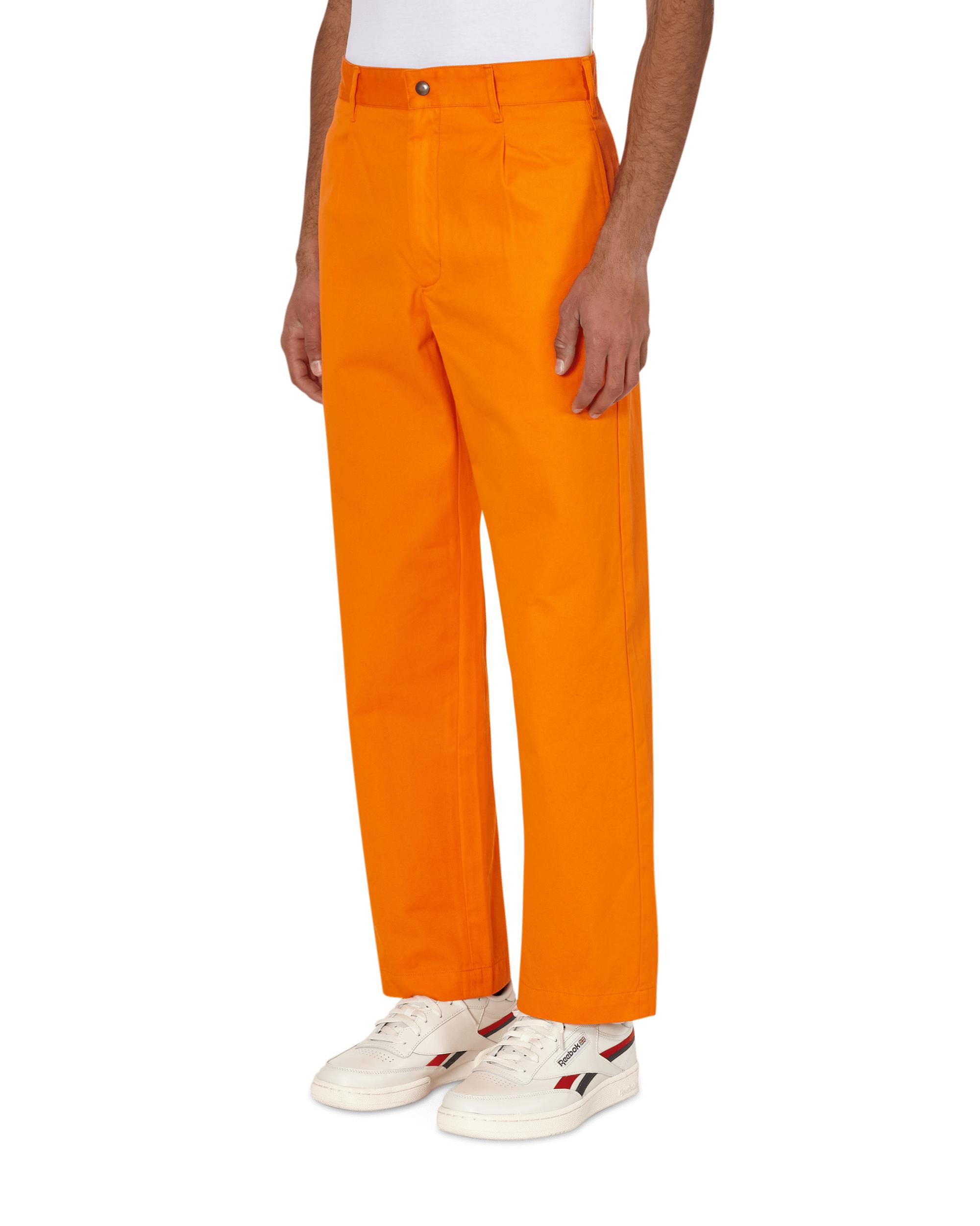 Noah Cotton Single-pleat Pants in Orange for Men - Lyst