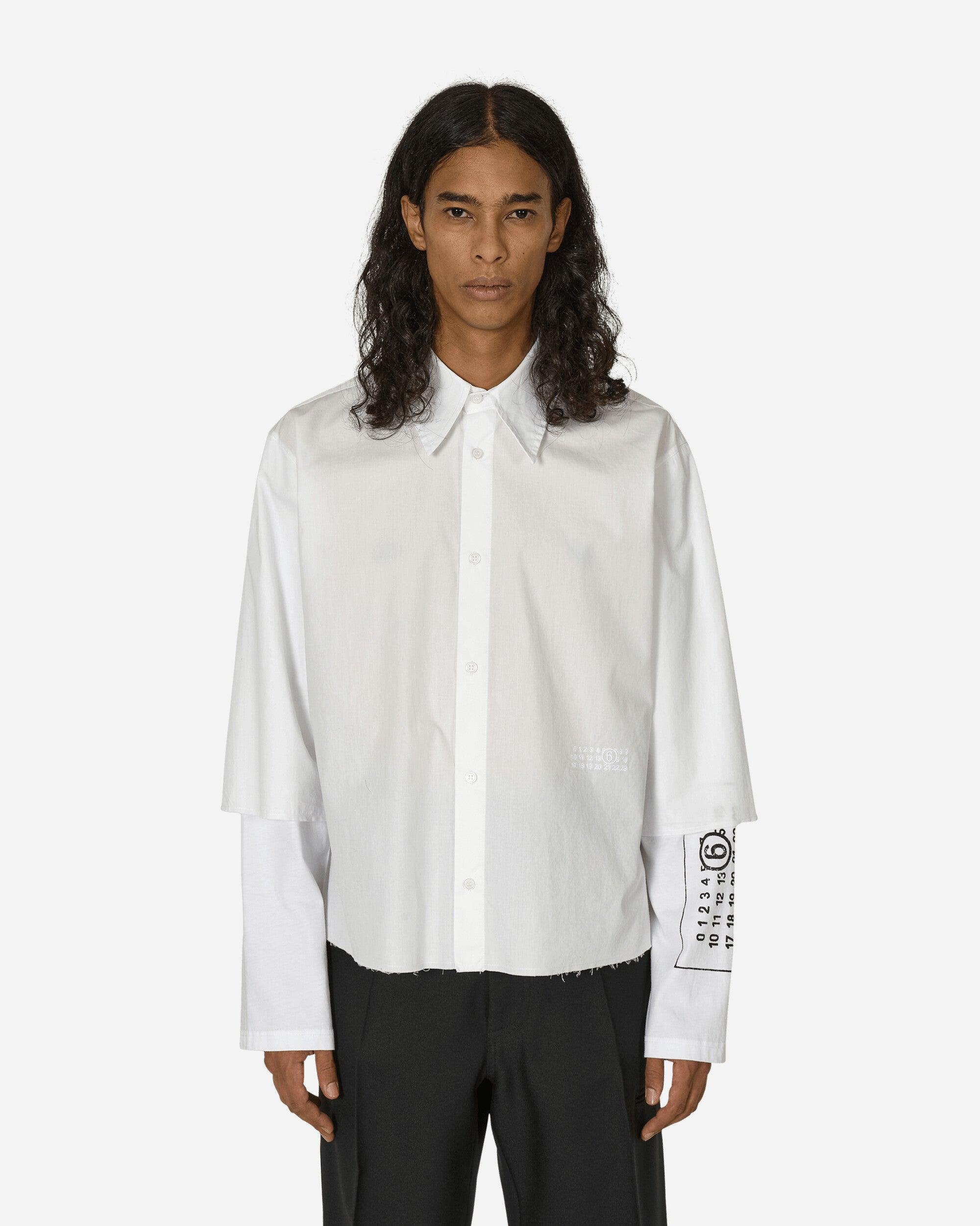 (MM6)ホワイト doubleロングスリーブTシャツ MM6 Maison Margiela White Double Layer Long Sleeve T-Shirt