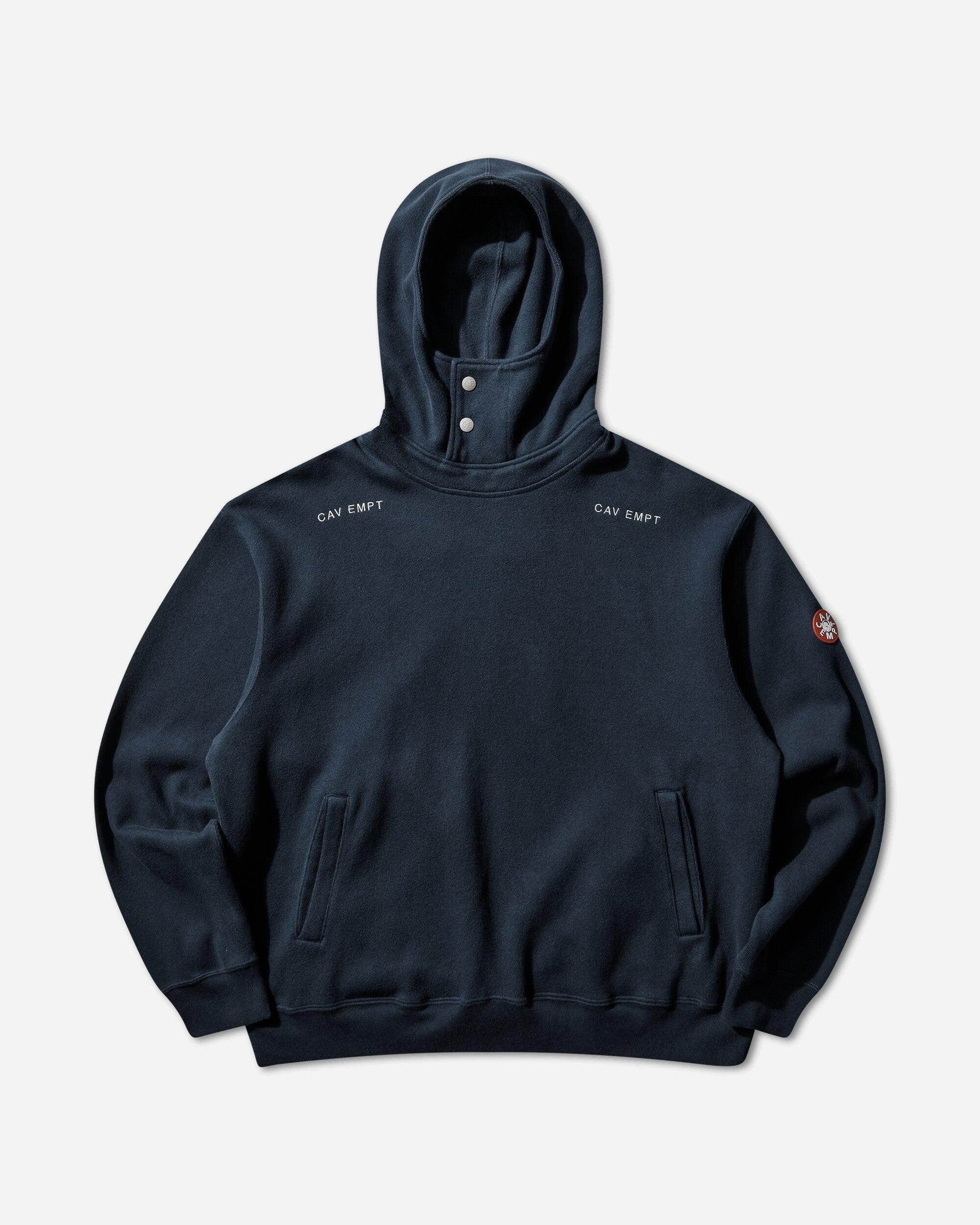 Cav Empt Men S Neck Snap Dbl Knit Hoodie Navy in Blue for Men 